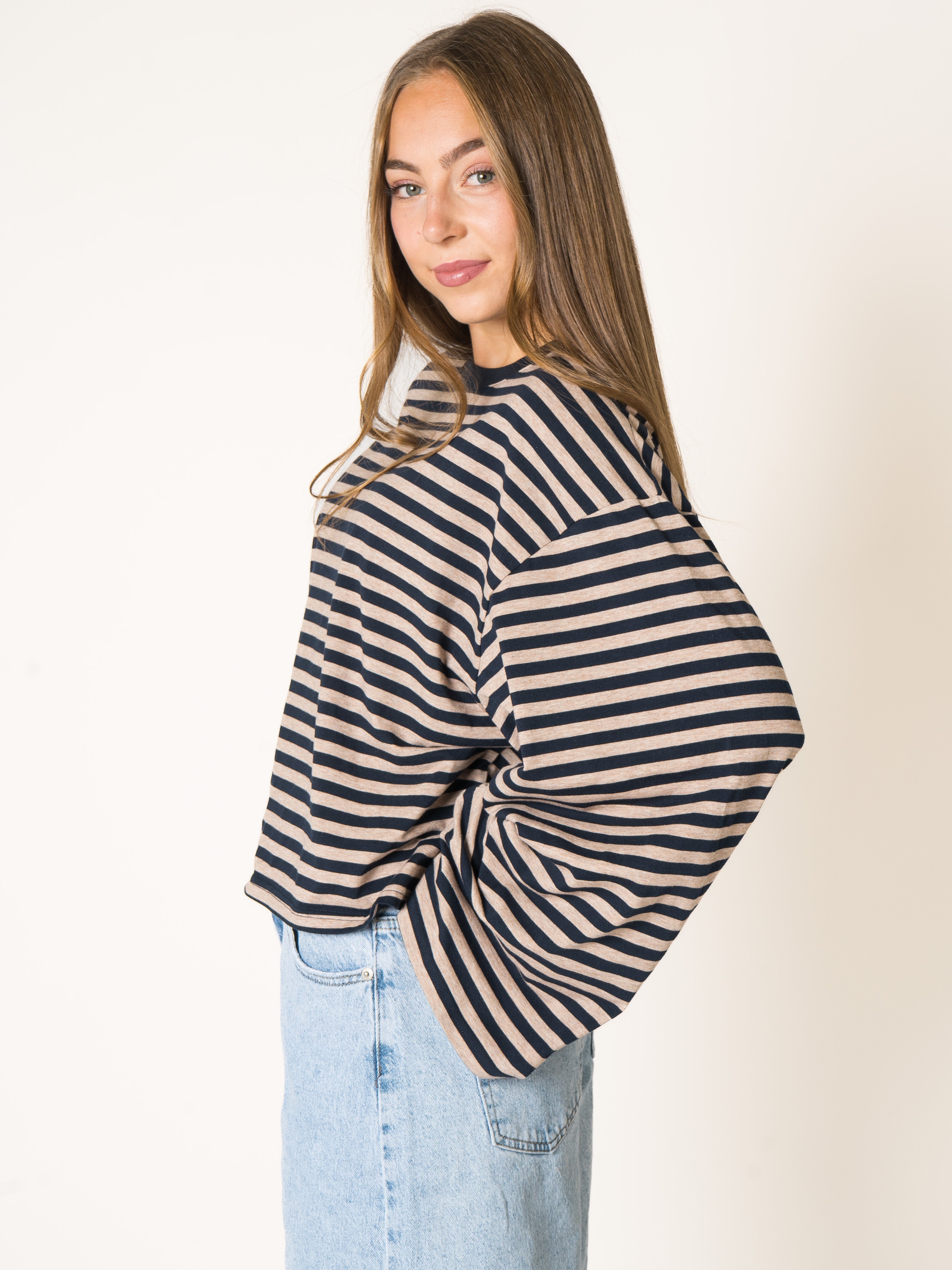 Oversized Longsleeve Marine Stripes