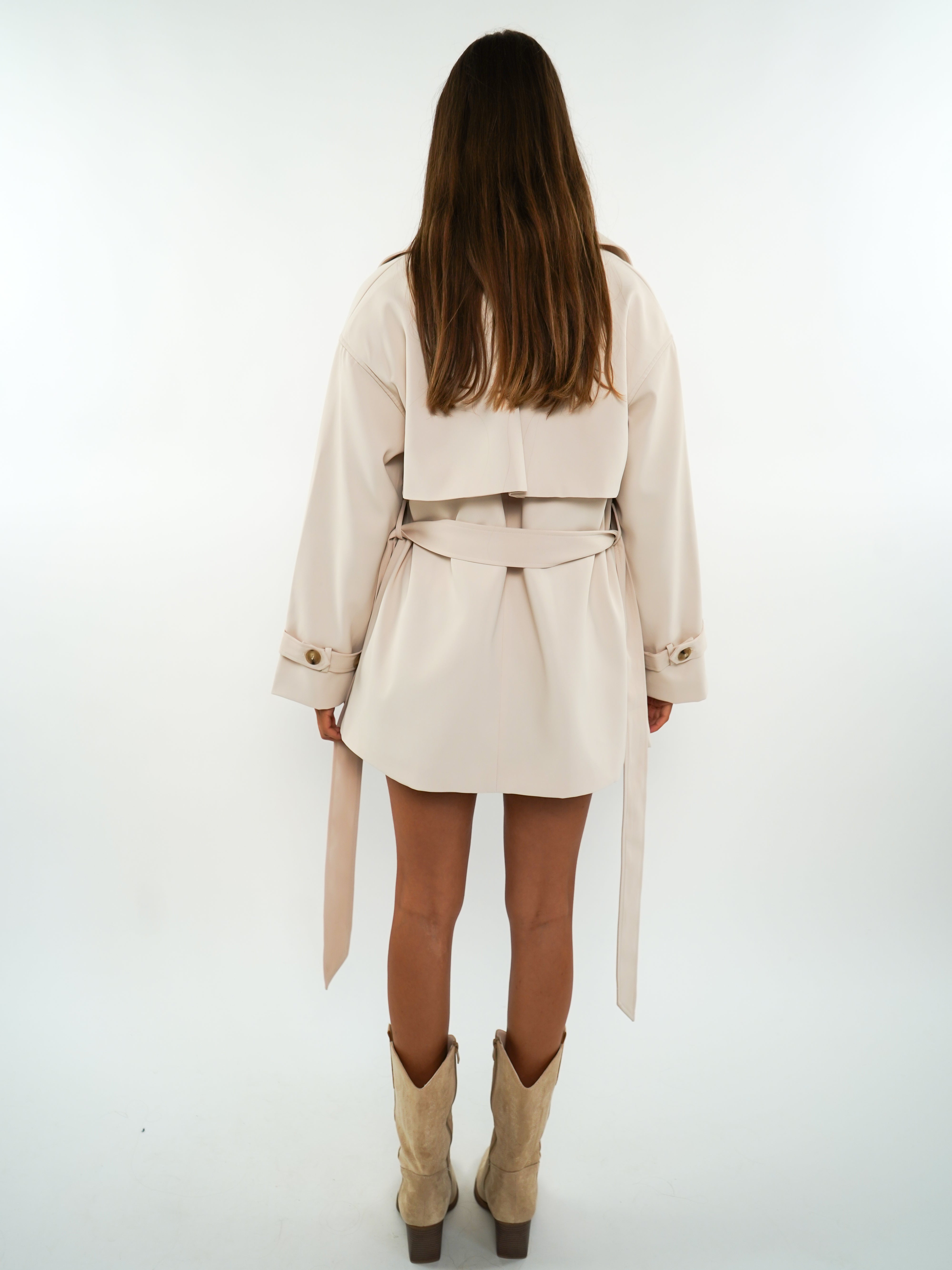 LUCKY DEAL 1305 Trenchcoat Kurz - Cremebeige - vom Umtausch ausgeschlossen -