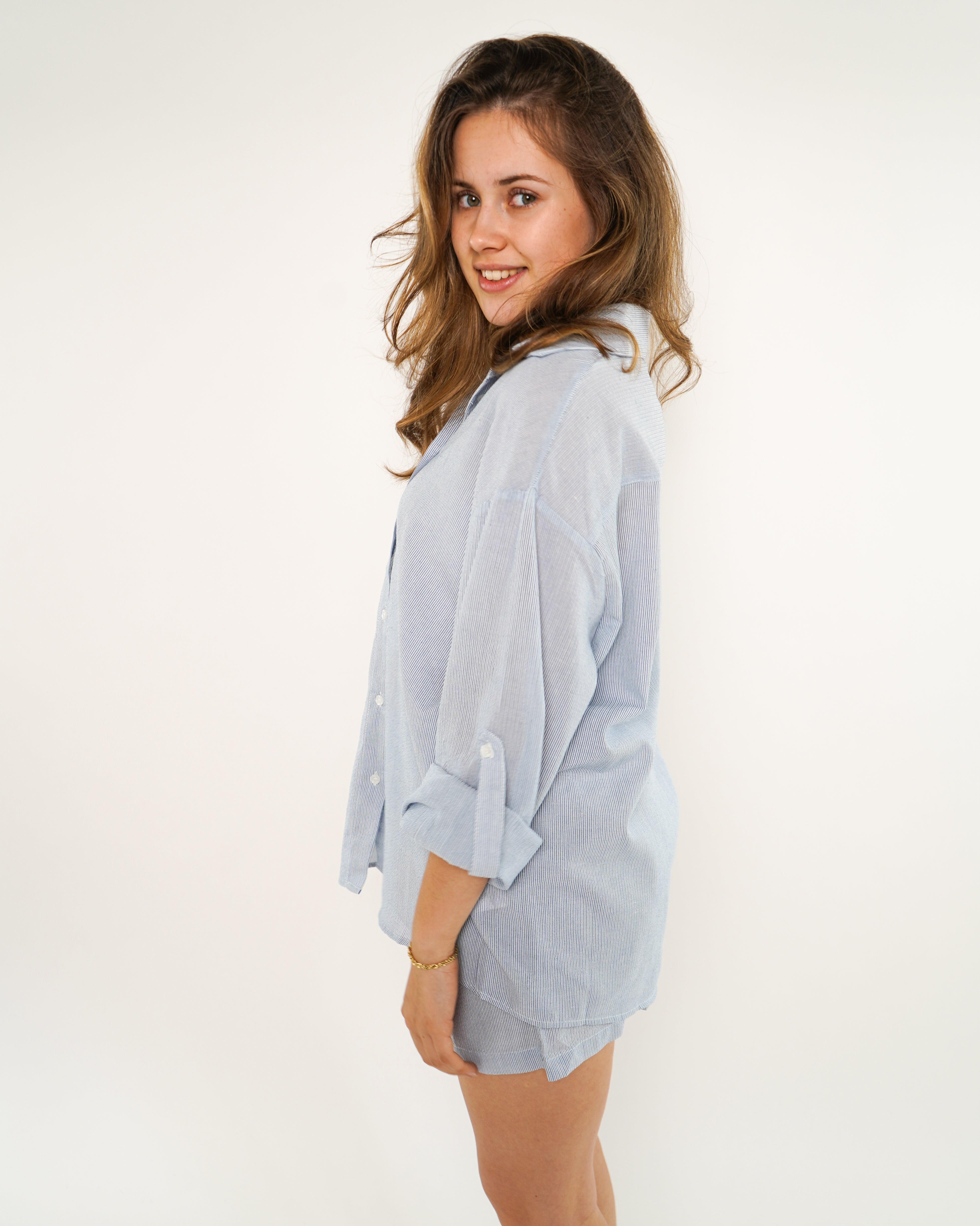 Skandinavien Shorts Mathilda - Blau / Weiß
