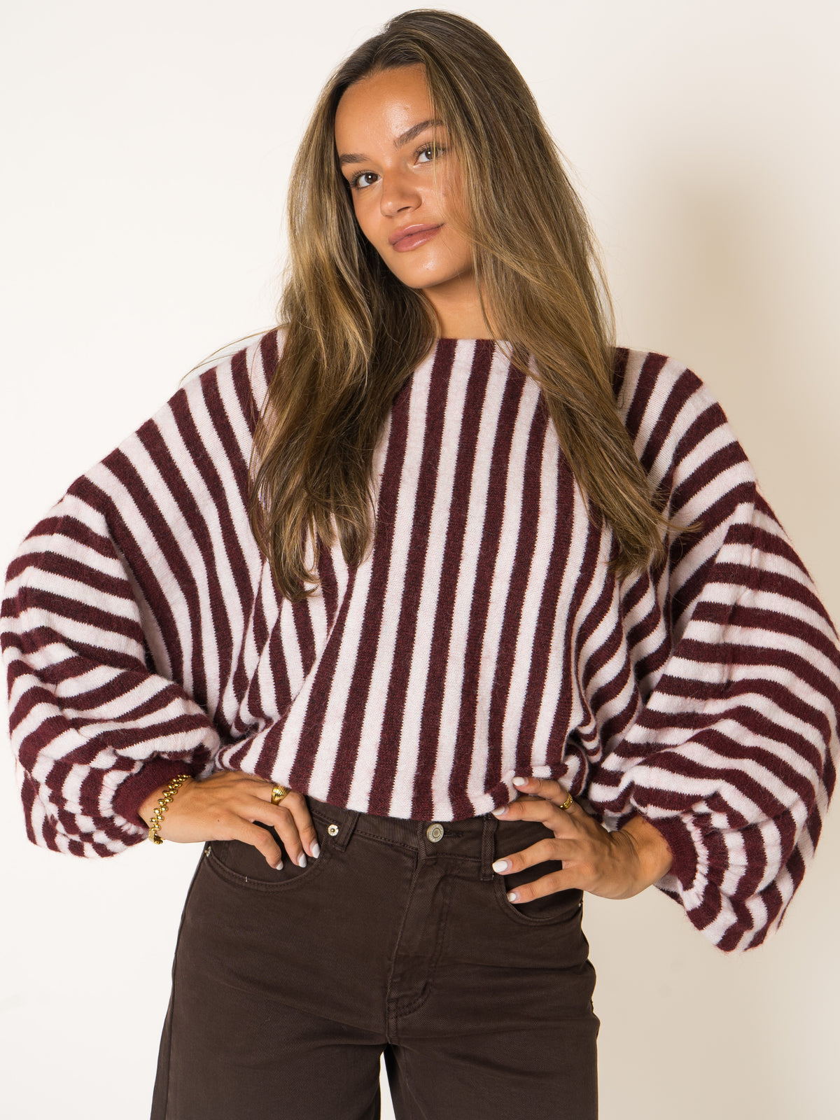 Cute In Knit Striped Sweater