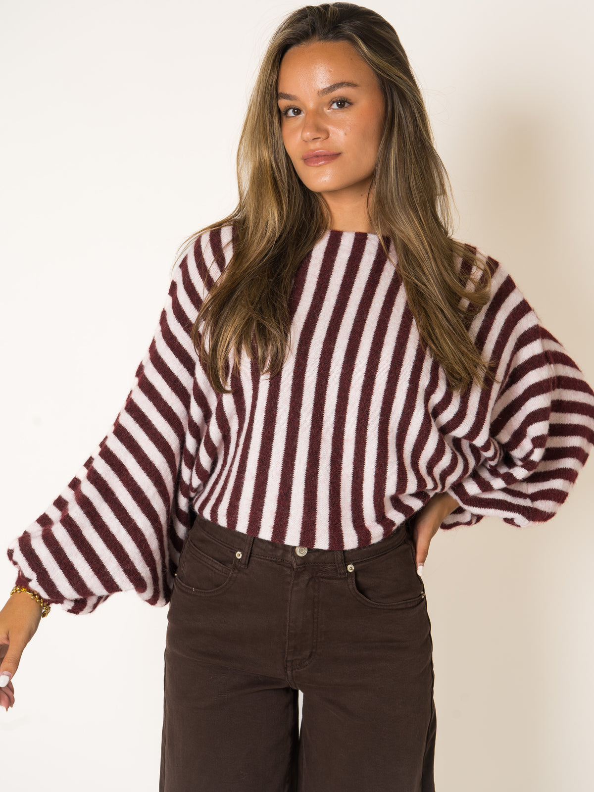 Cute In Knit Striped Sweater