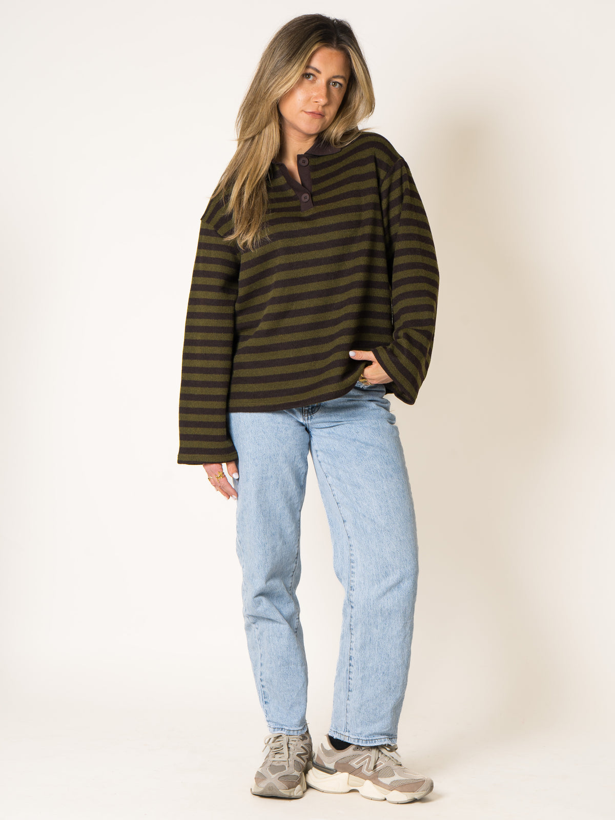 Polo Knit Sweater Stripes