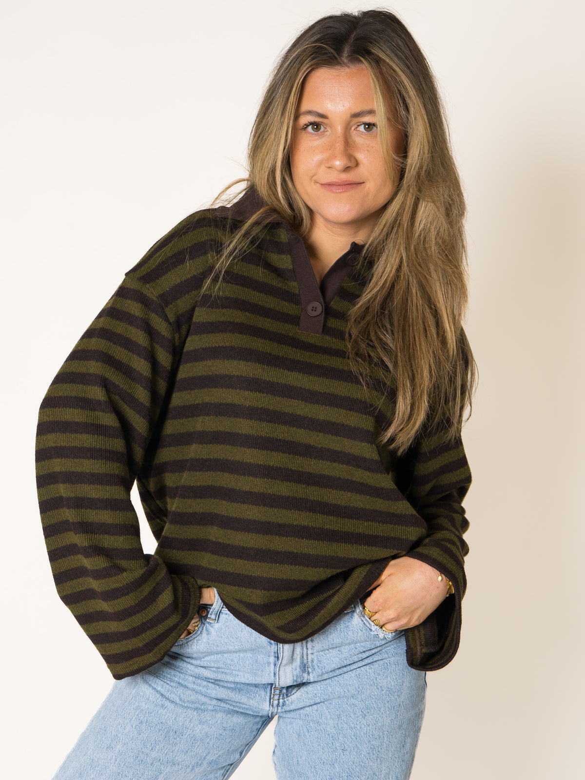 Polo Knit Sweater Stripes
