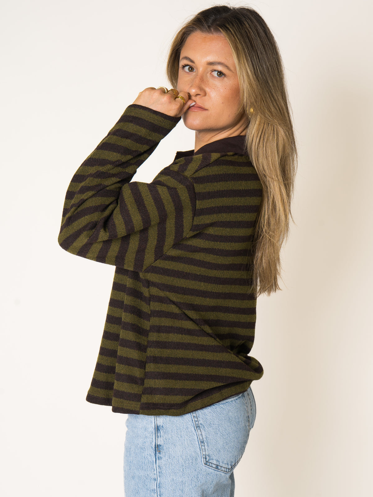 Polo Knit Sweater Stripes