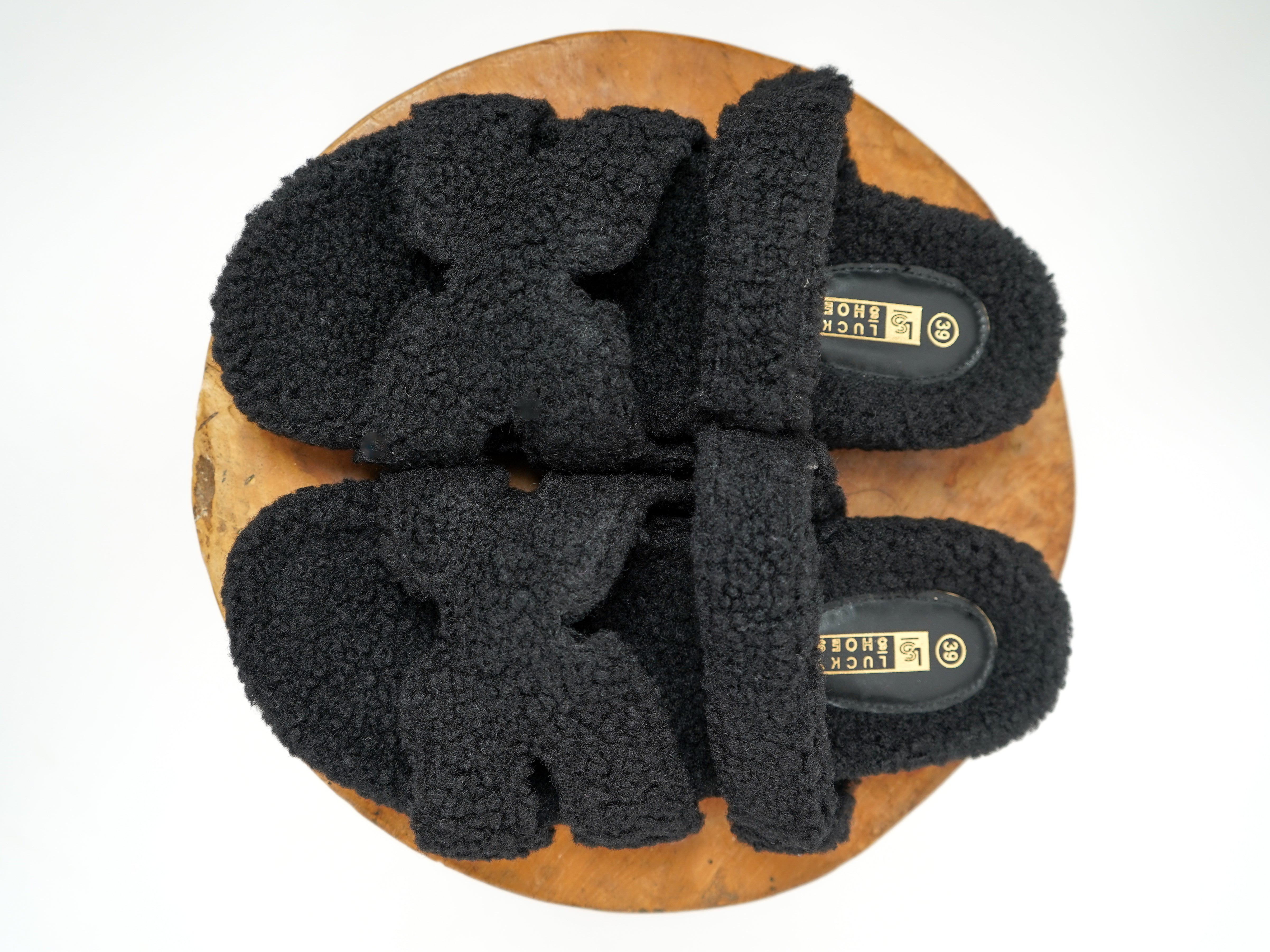 Teddy Slippers - Schwarz