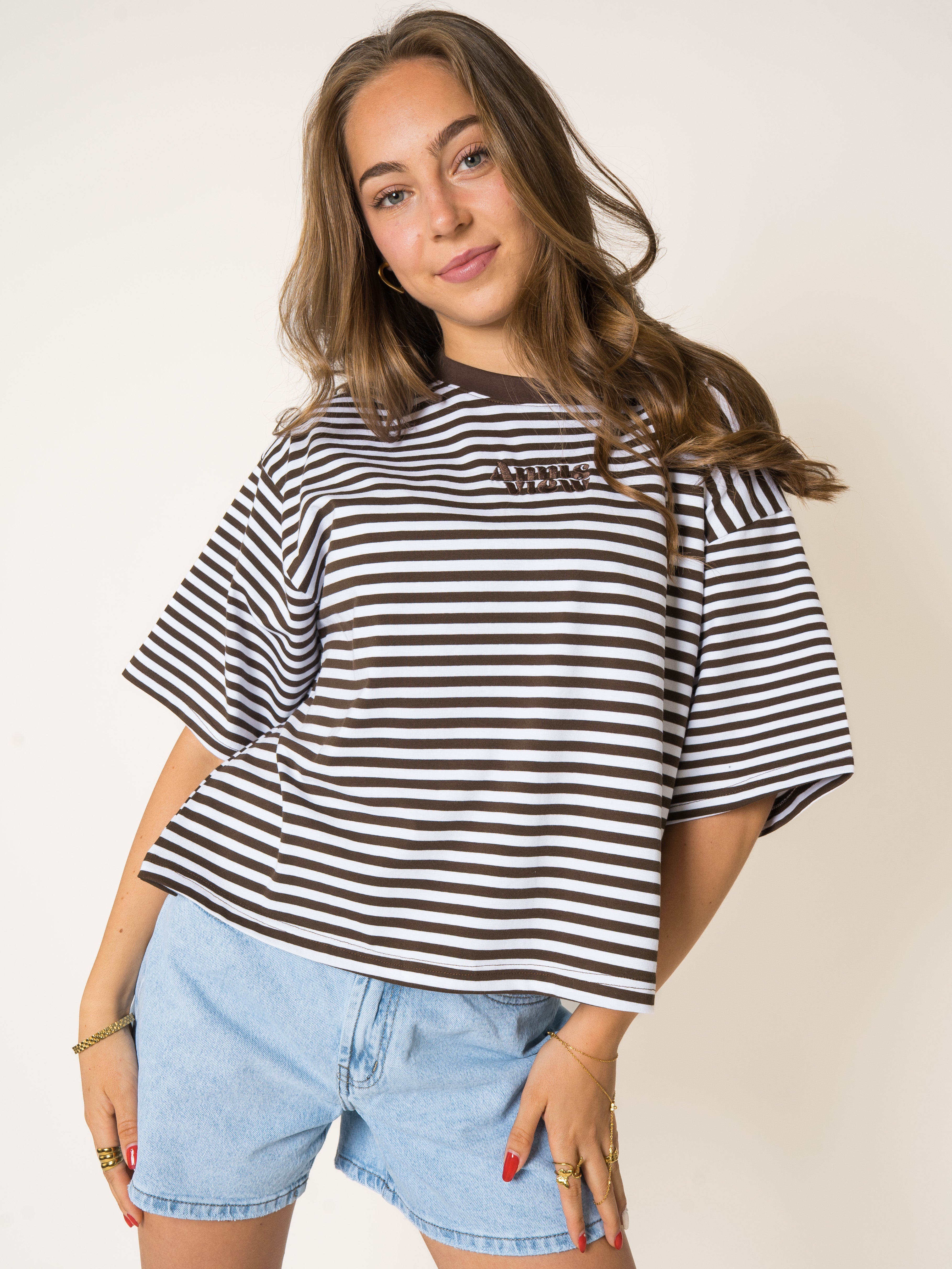Oversized T-Shirt Chocolate Stripes