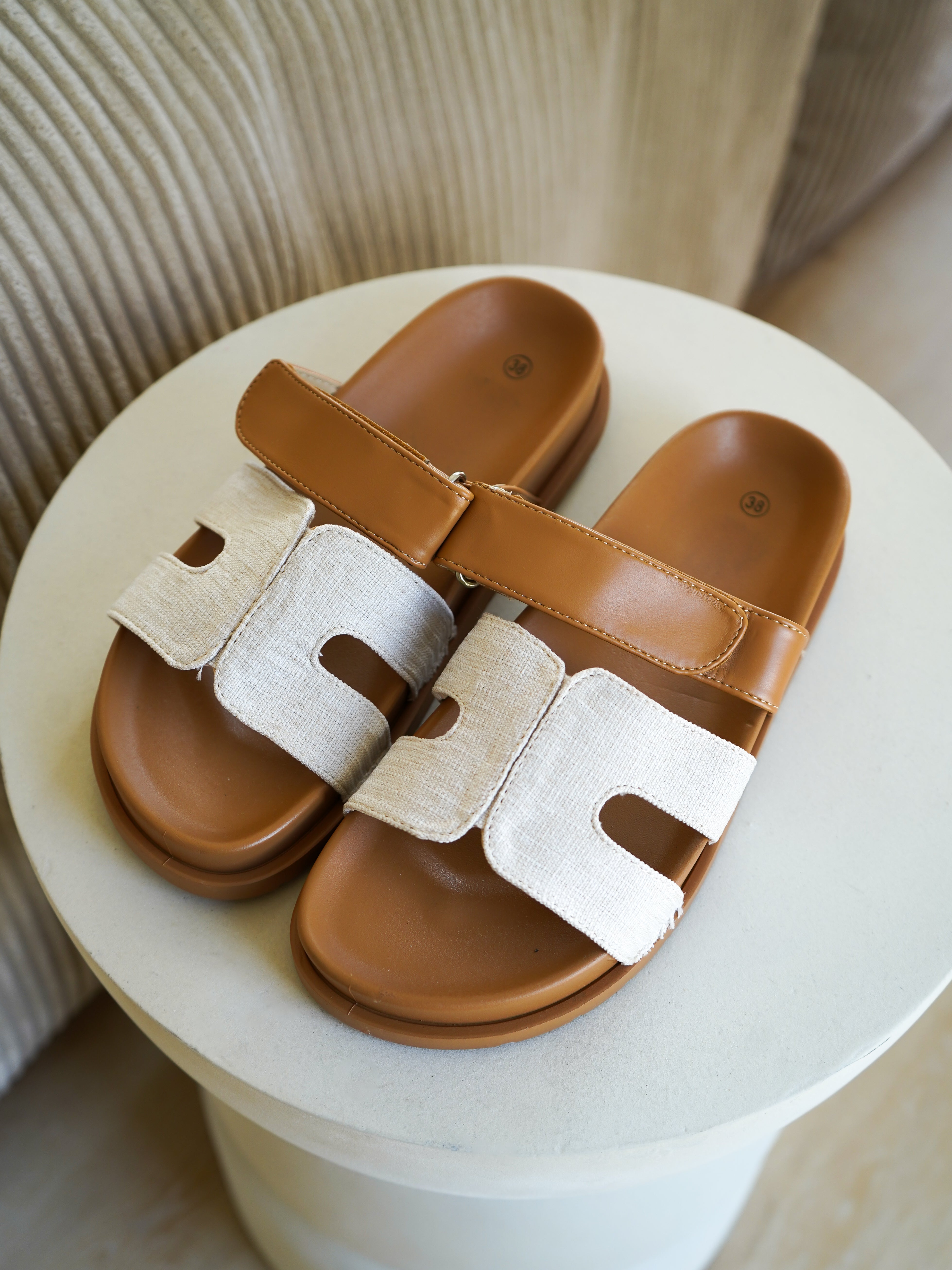 LUCKY DEAL 397 Sommer Sandalen - Taupe mit Beige - vom Umtausch ausgeschlossen -
