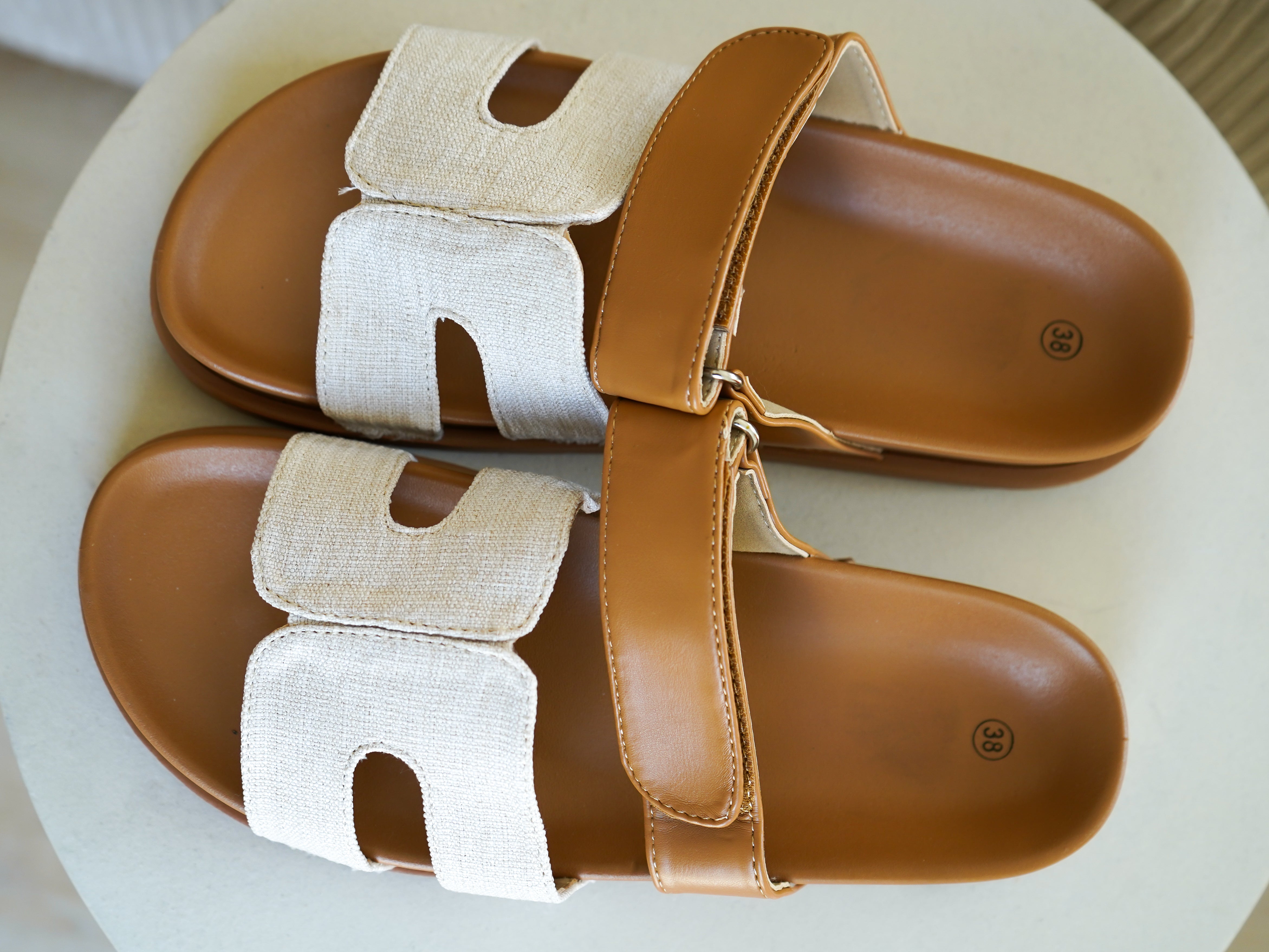 LUCKY DEAL 397 Sommer Sandalen - Taupe mit Beige - vom Umtausch ausgeschlossen -