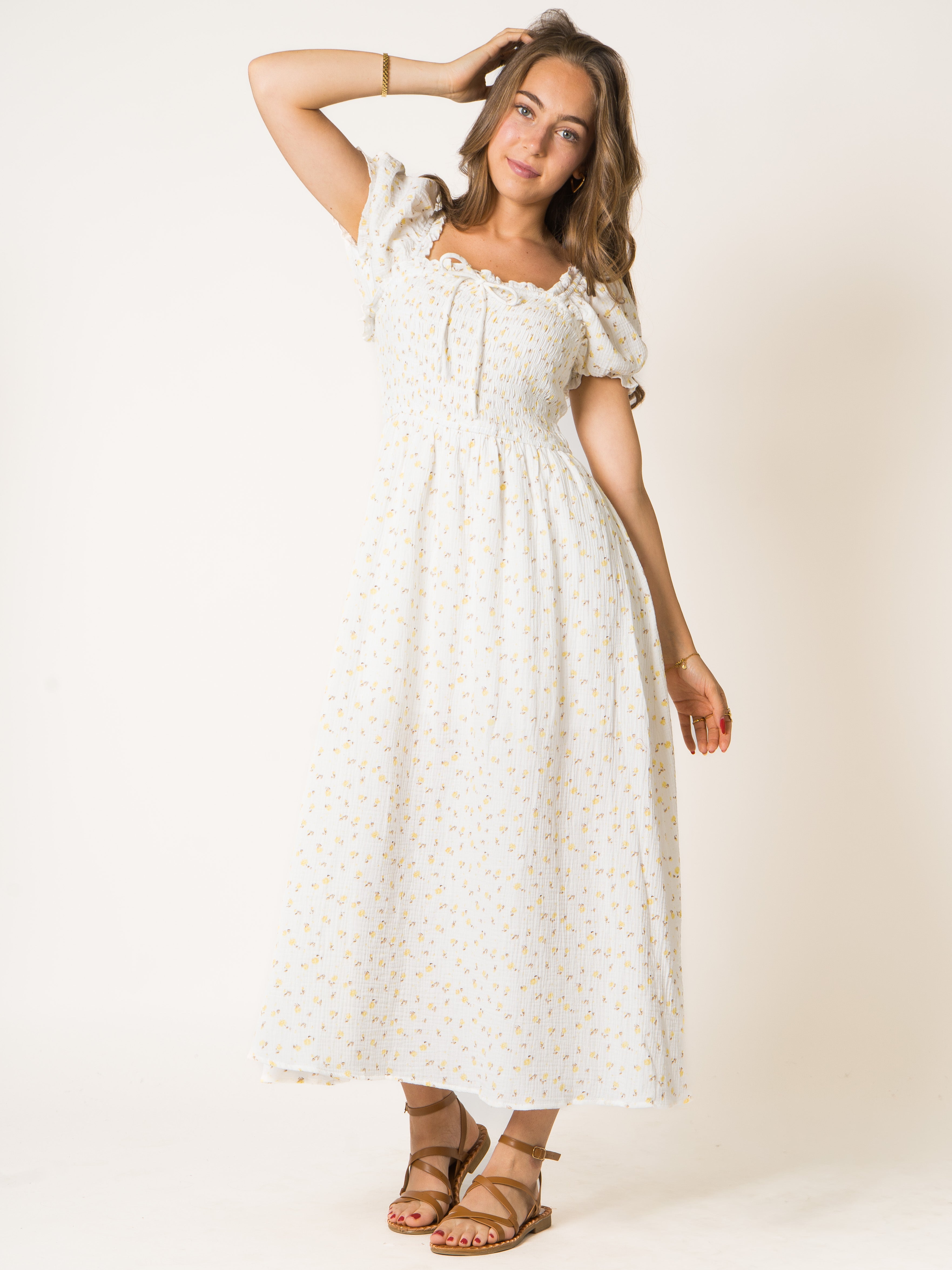 Sweet Tea Musselin Midikleid