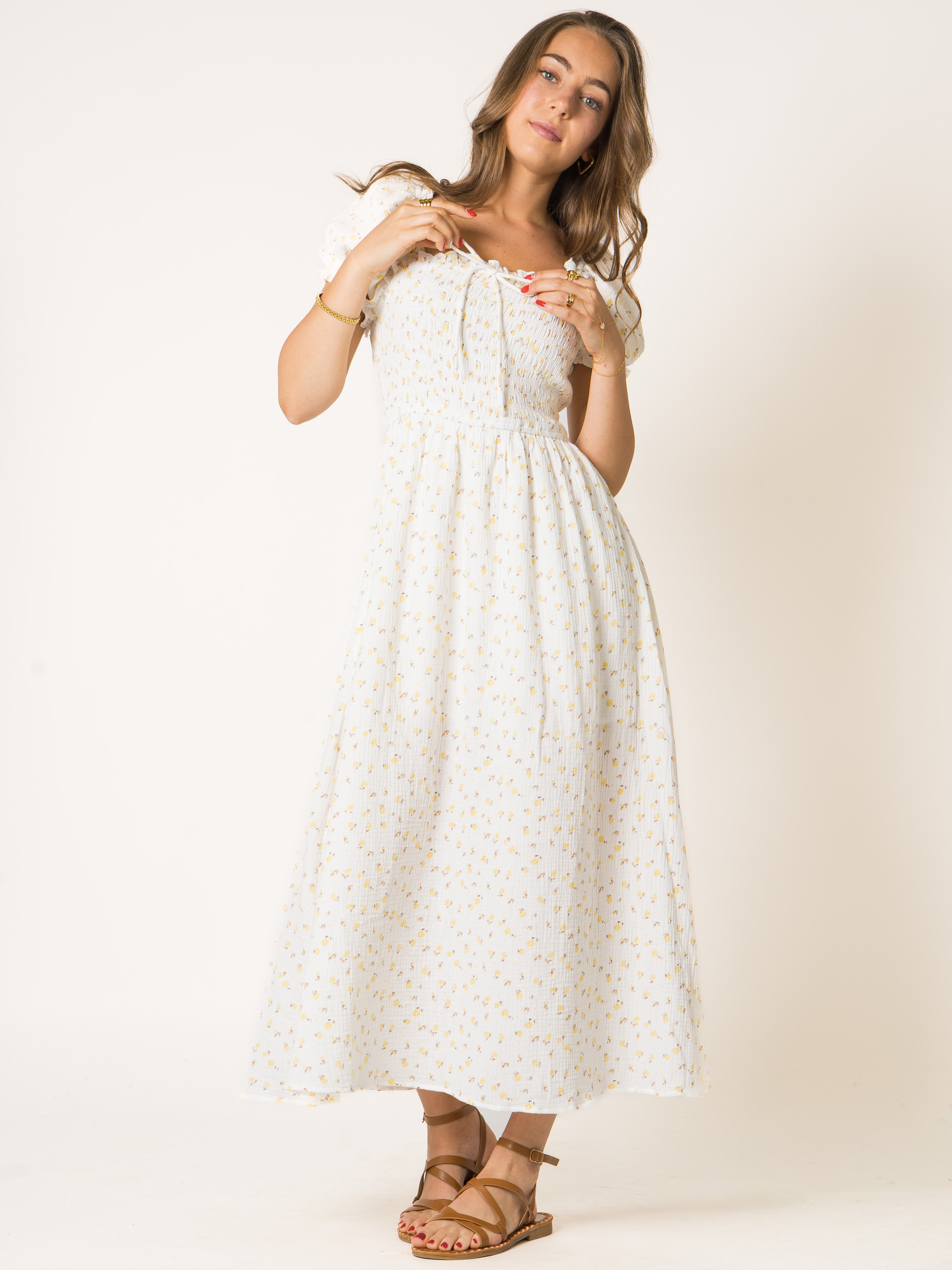 Sweet Tea Musselin Midikleid