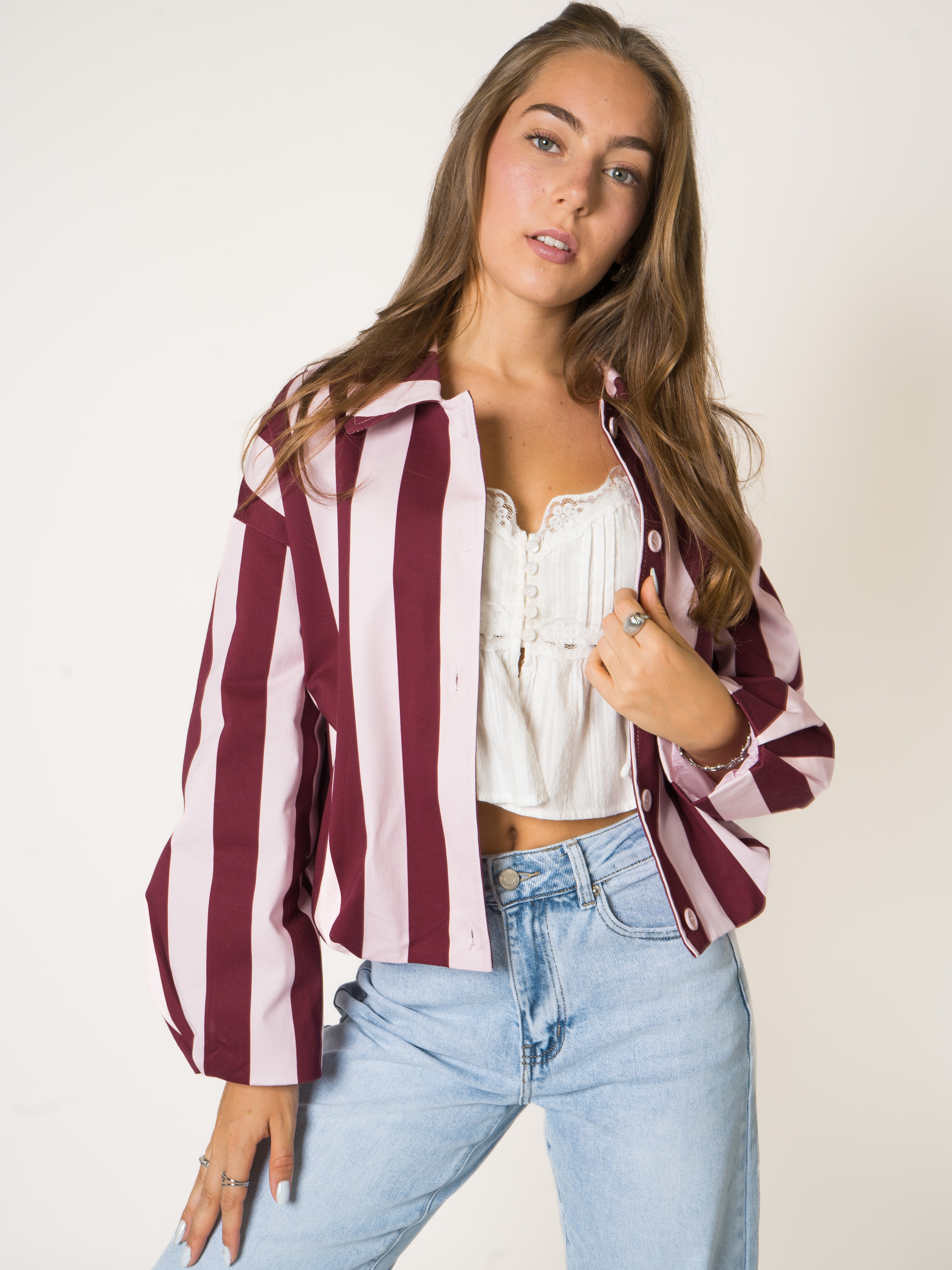 Strawberry Vibes Stripe Jacket