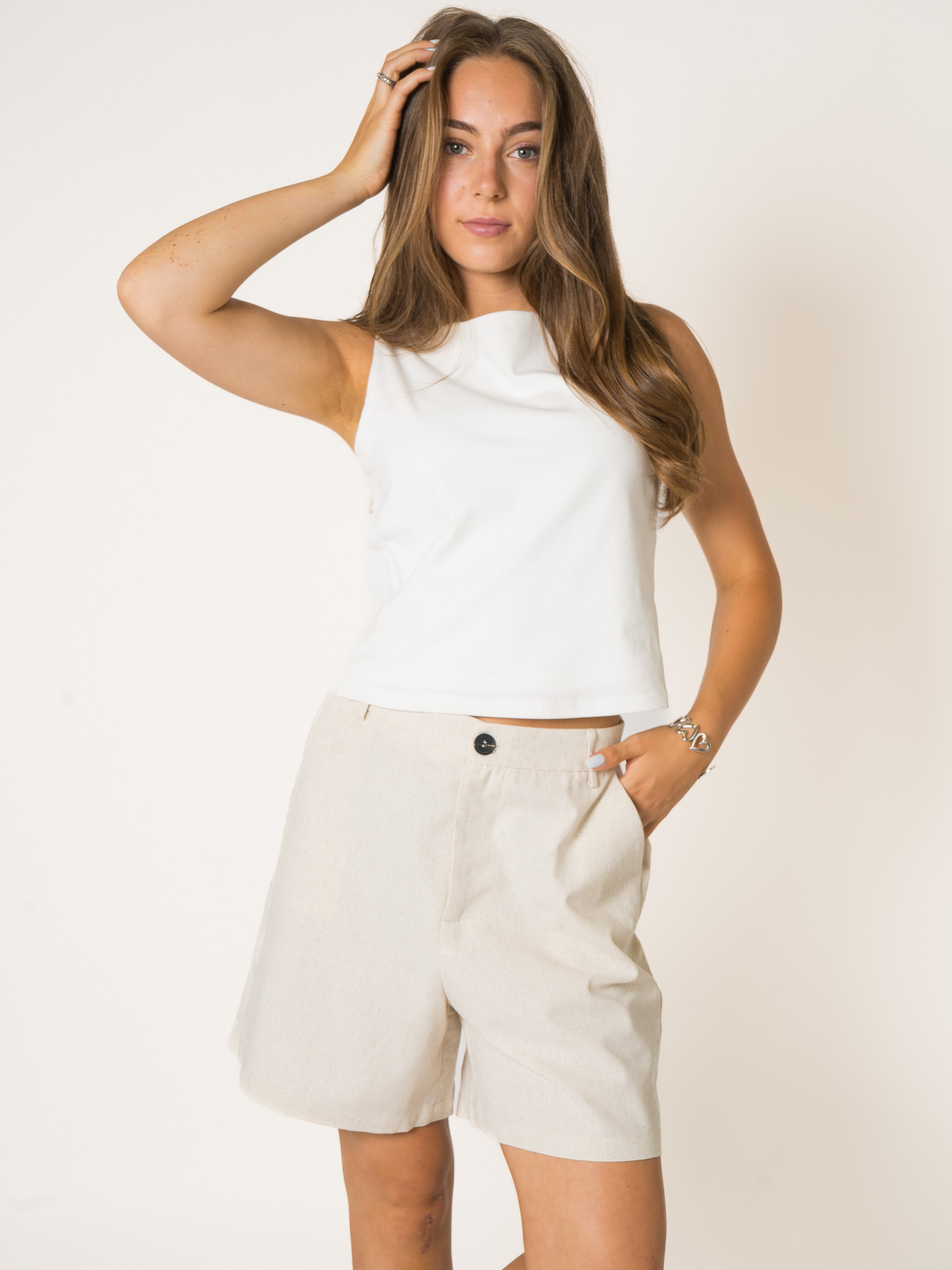 Coffee Date Linen Shorts
