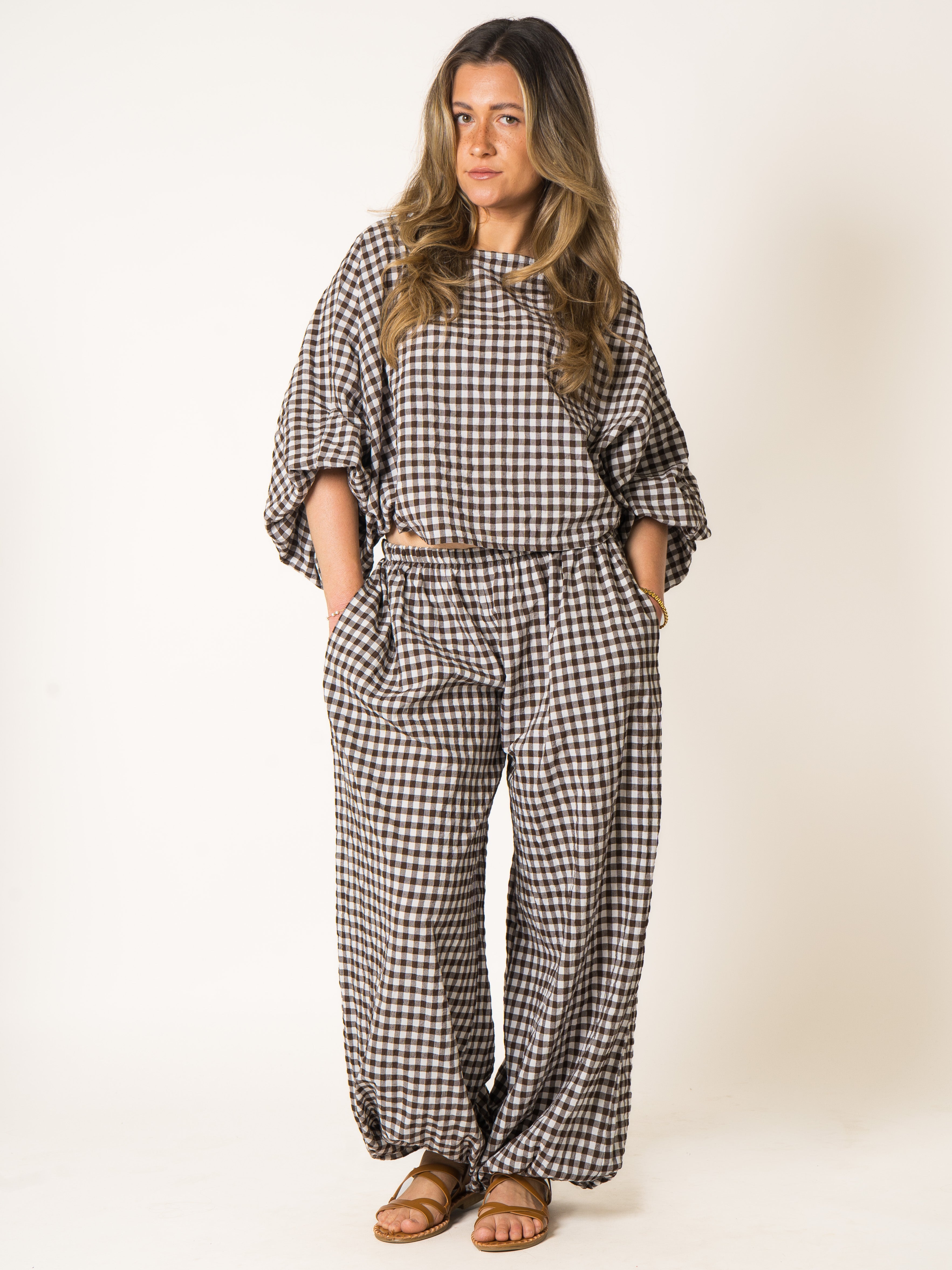 Summer Plaid Cotton Pants