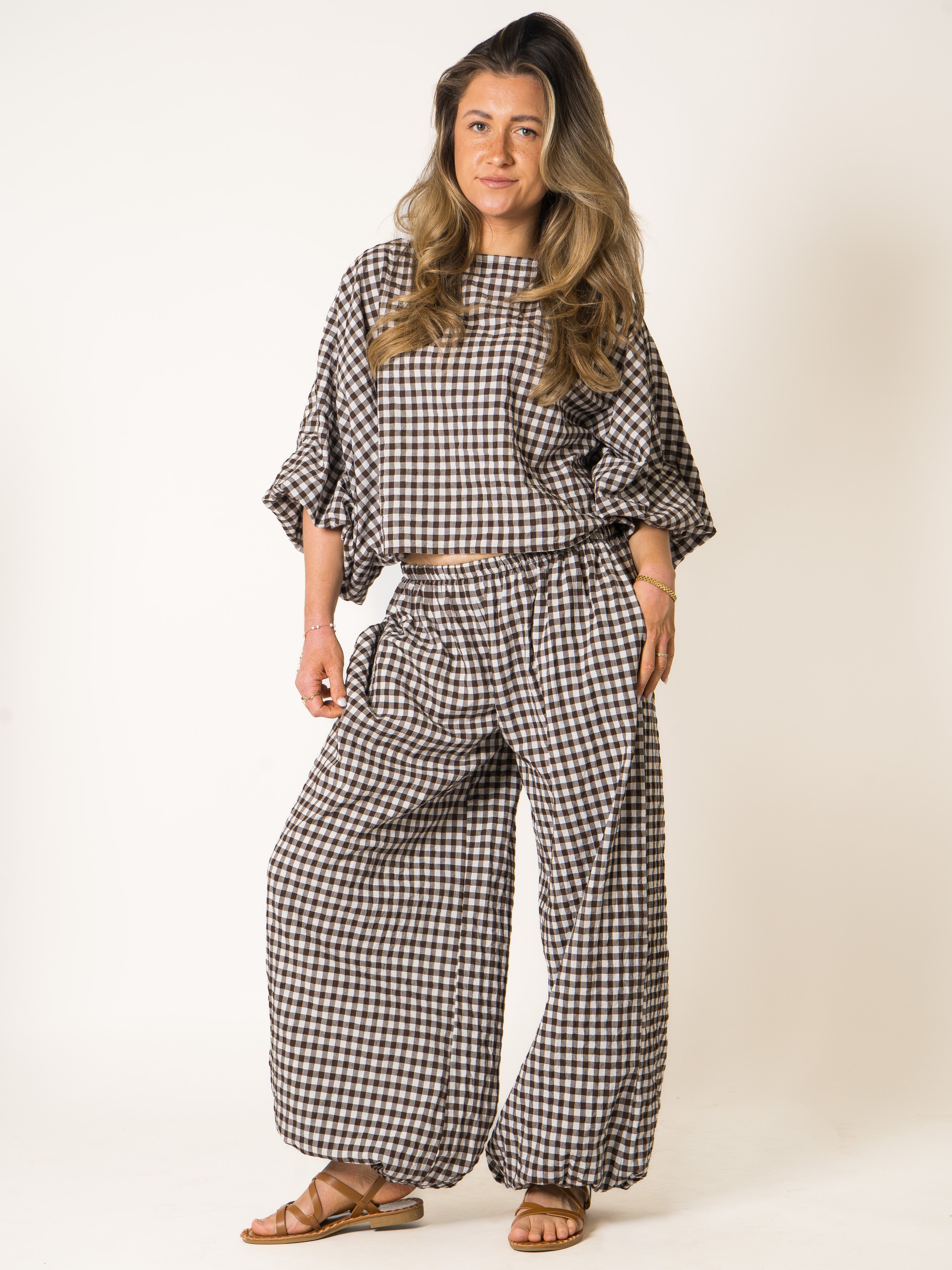 Summer Plaid Cotton Blouse