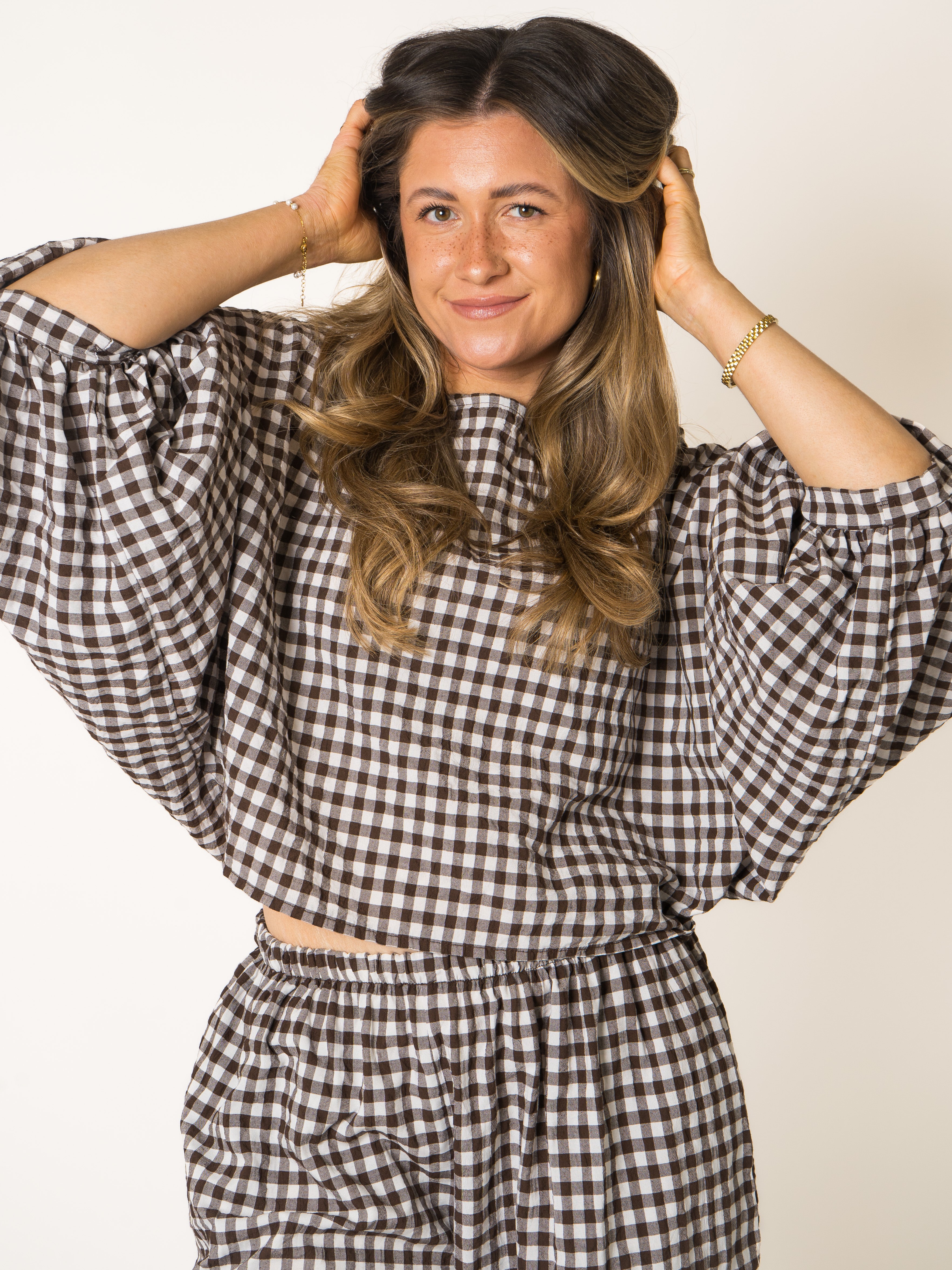 Summer Plaid Cotton Blouse