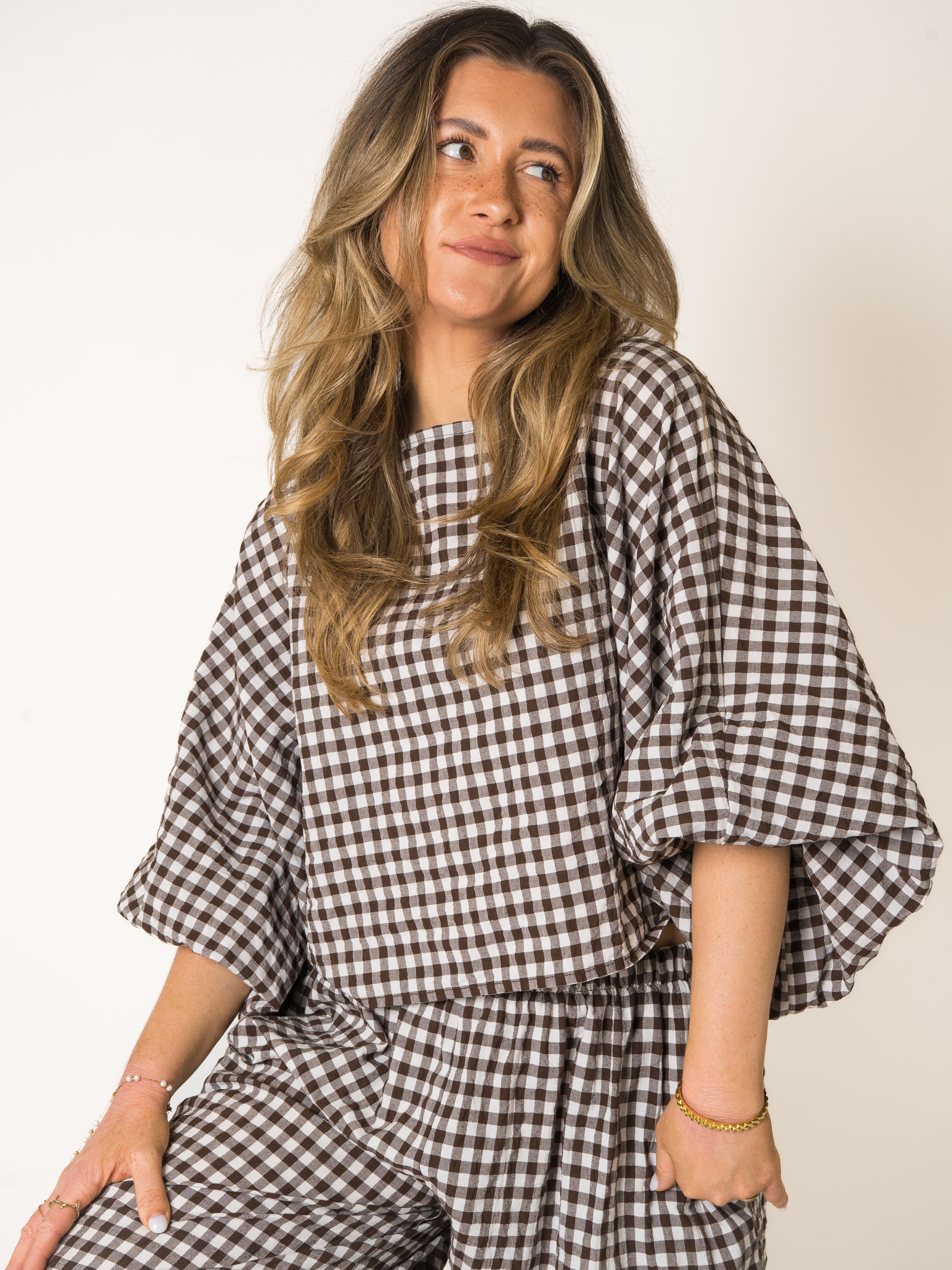 Summer Plaid Cotton Blouse