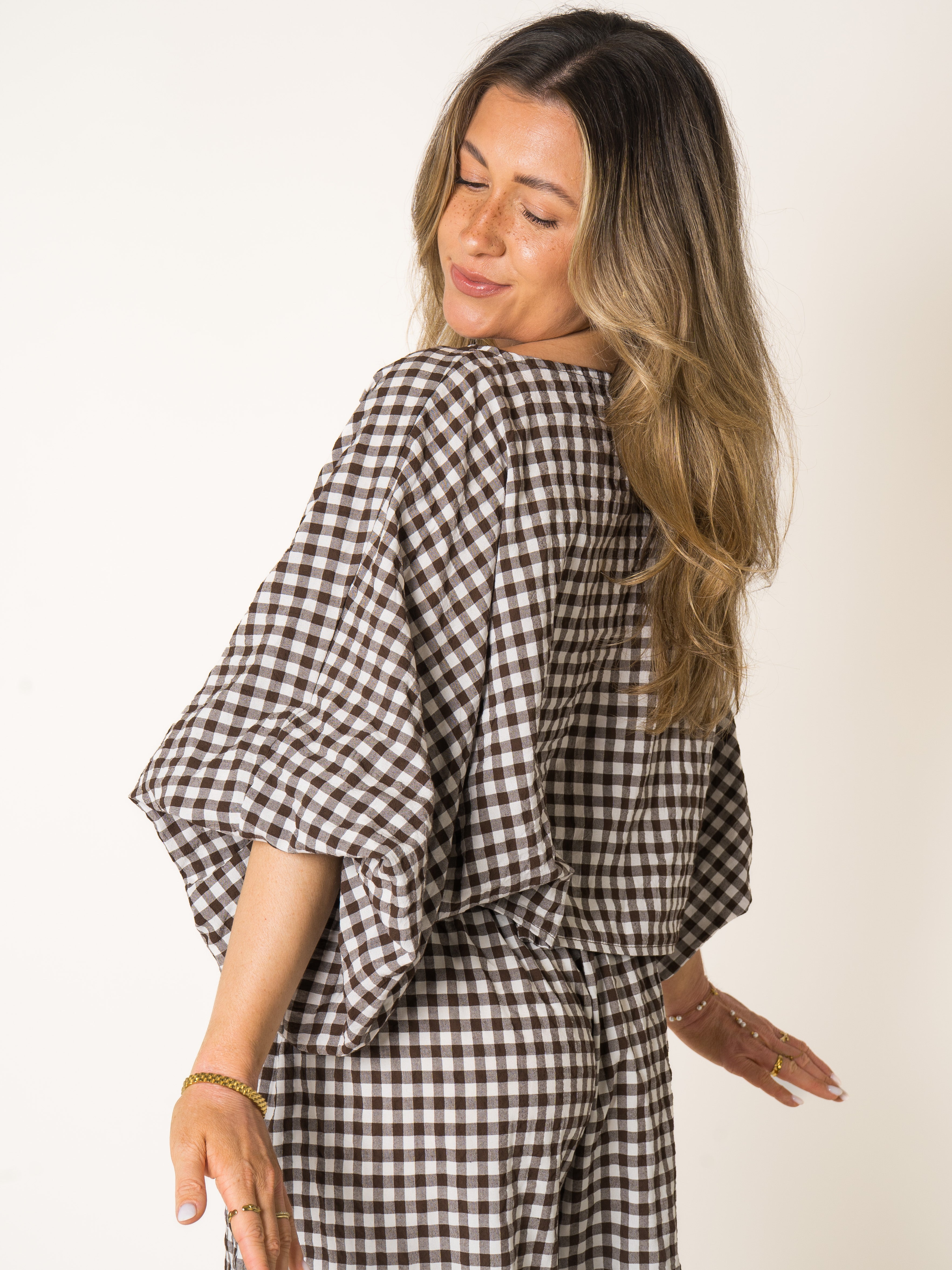 Summer Plaid Cotton Blouse