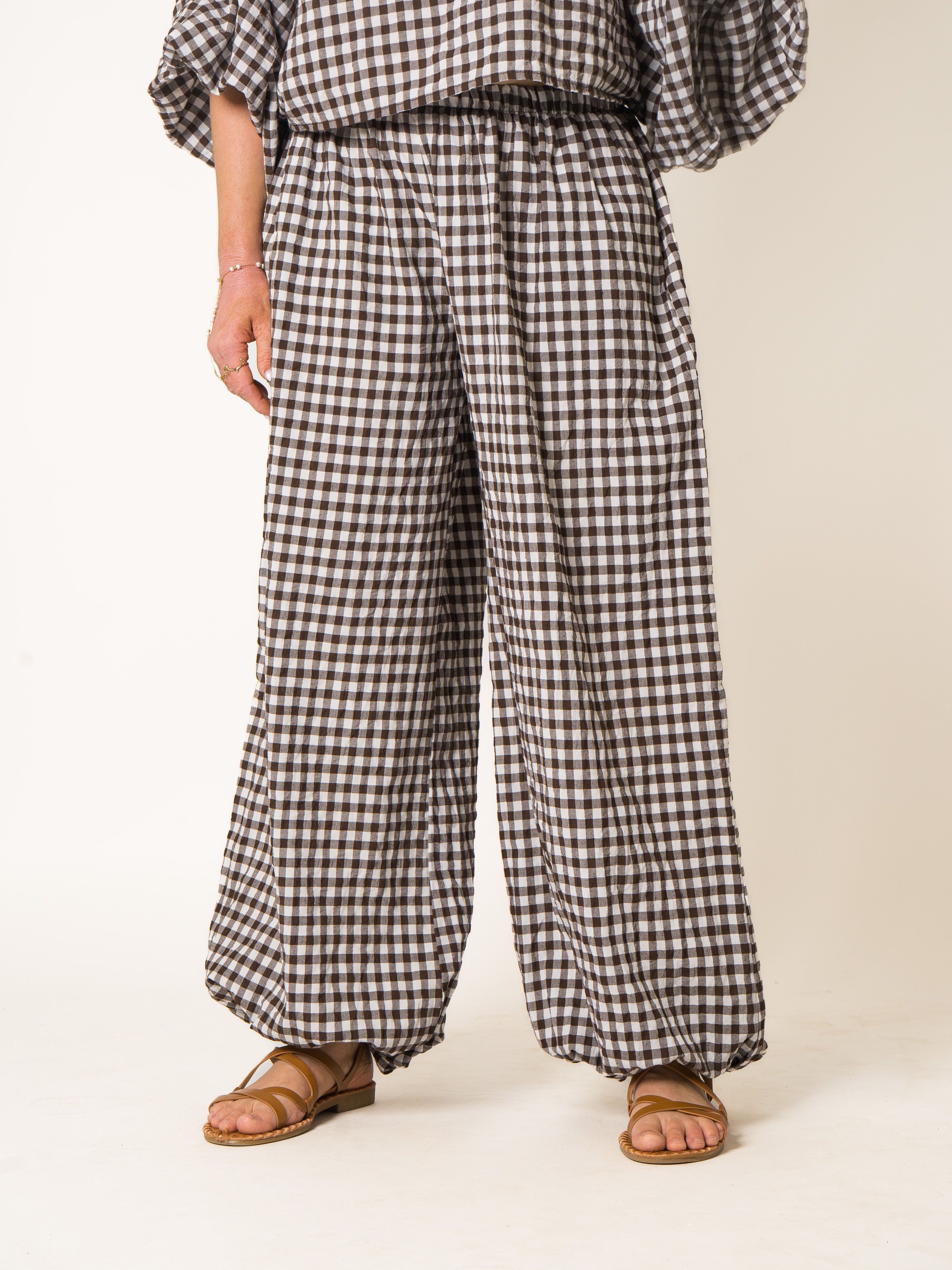 Summer Plaid Cotton Pants