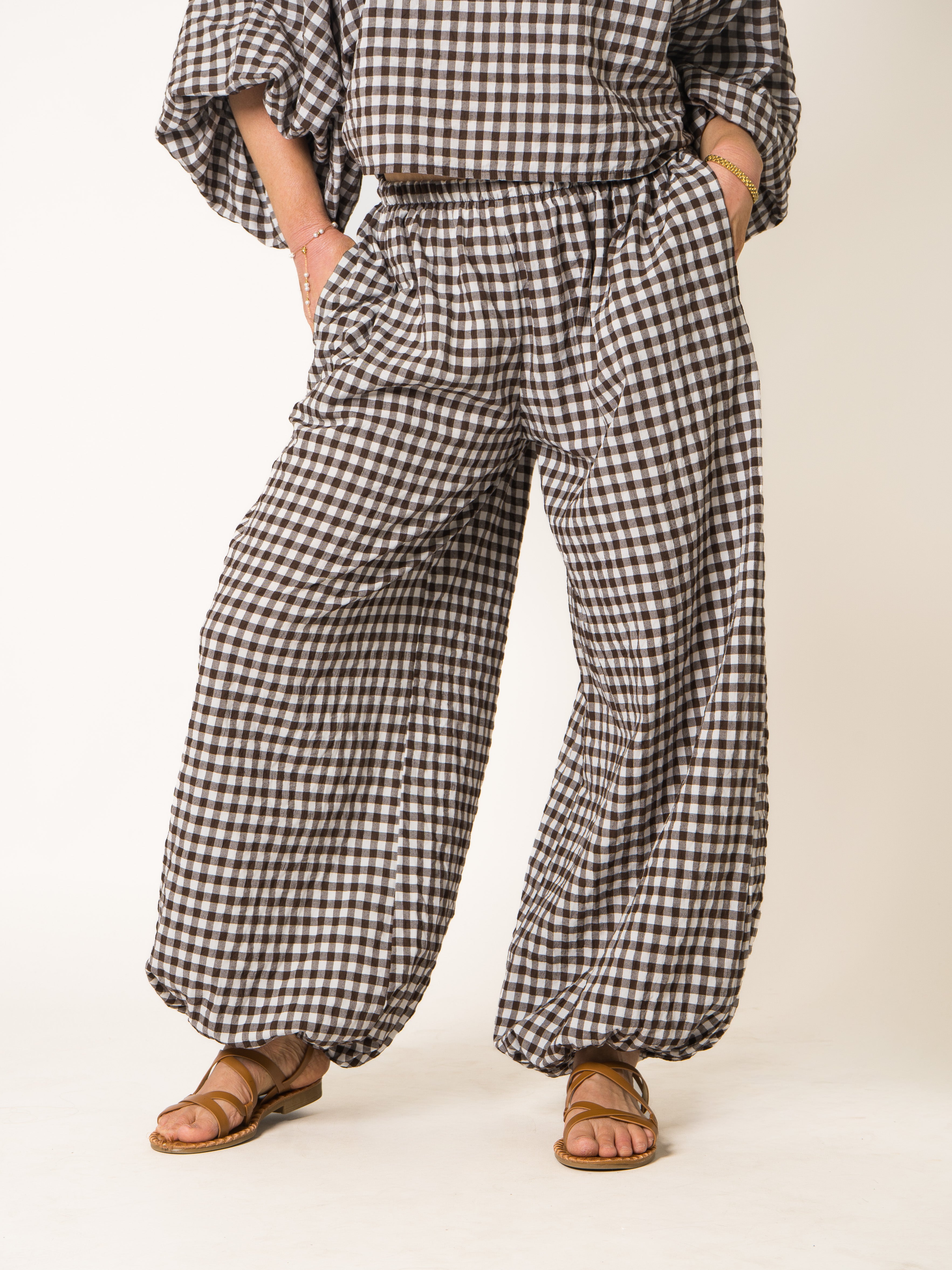 Summer Plaid Cotton Pants