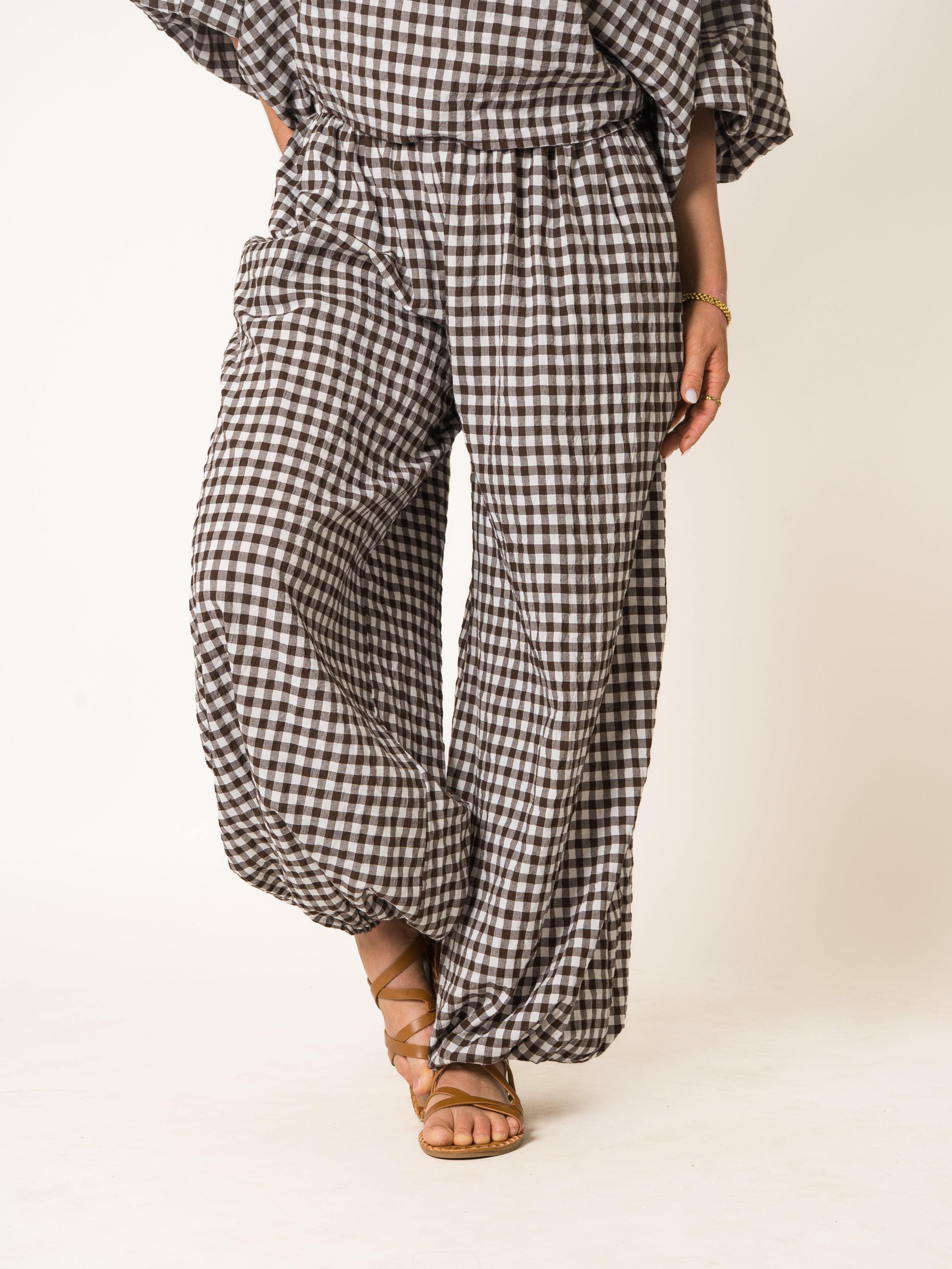 Summer Plaid Cotton Pants