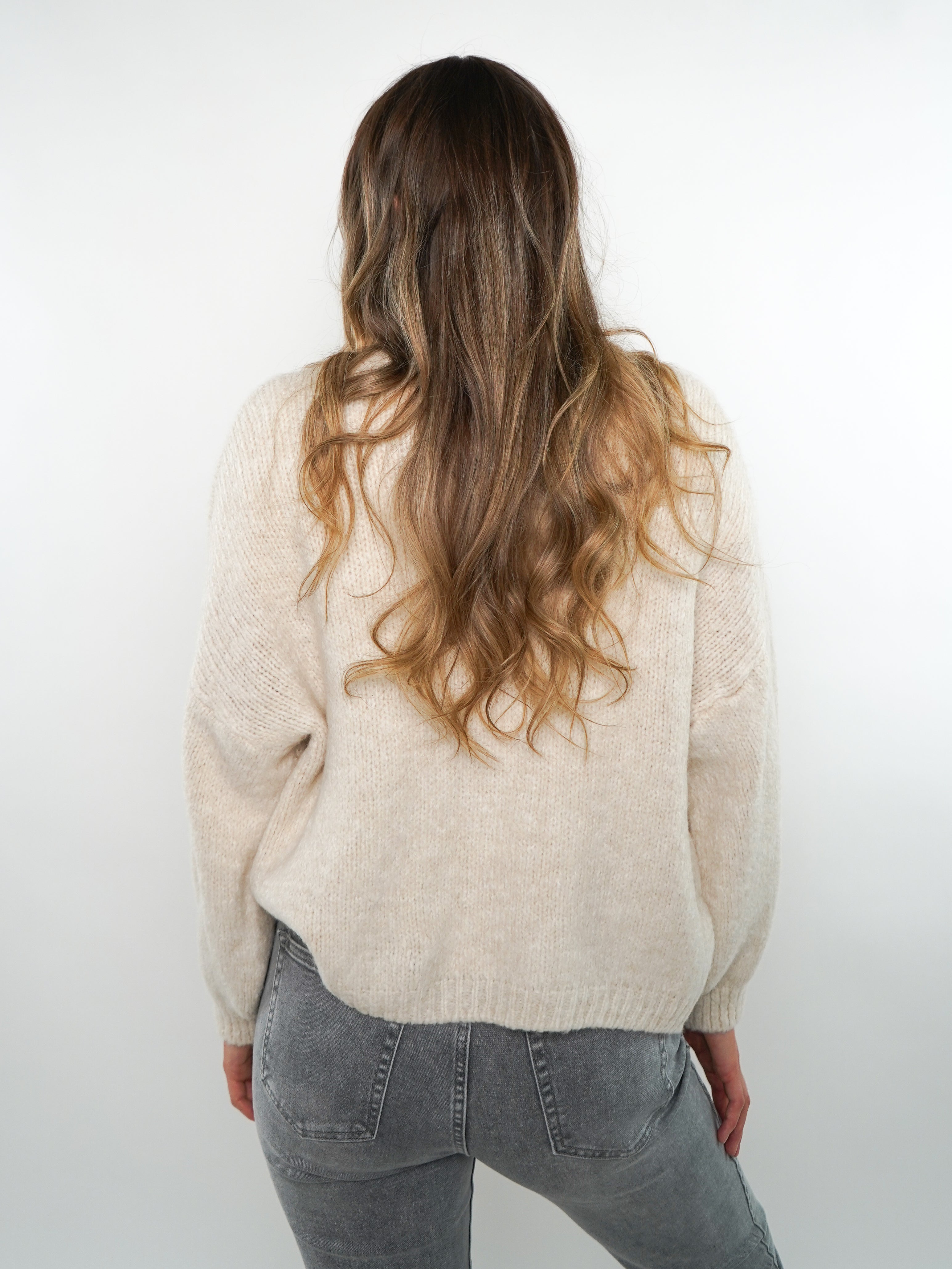 Zopfmuster Strickjacke Alexa - Creme