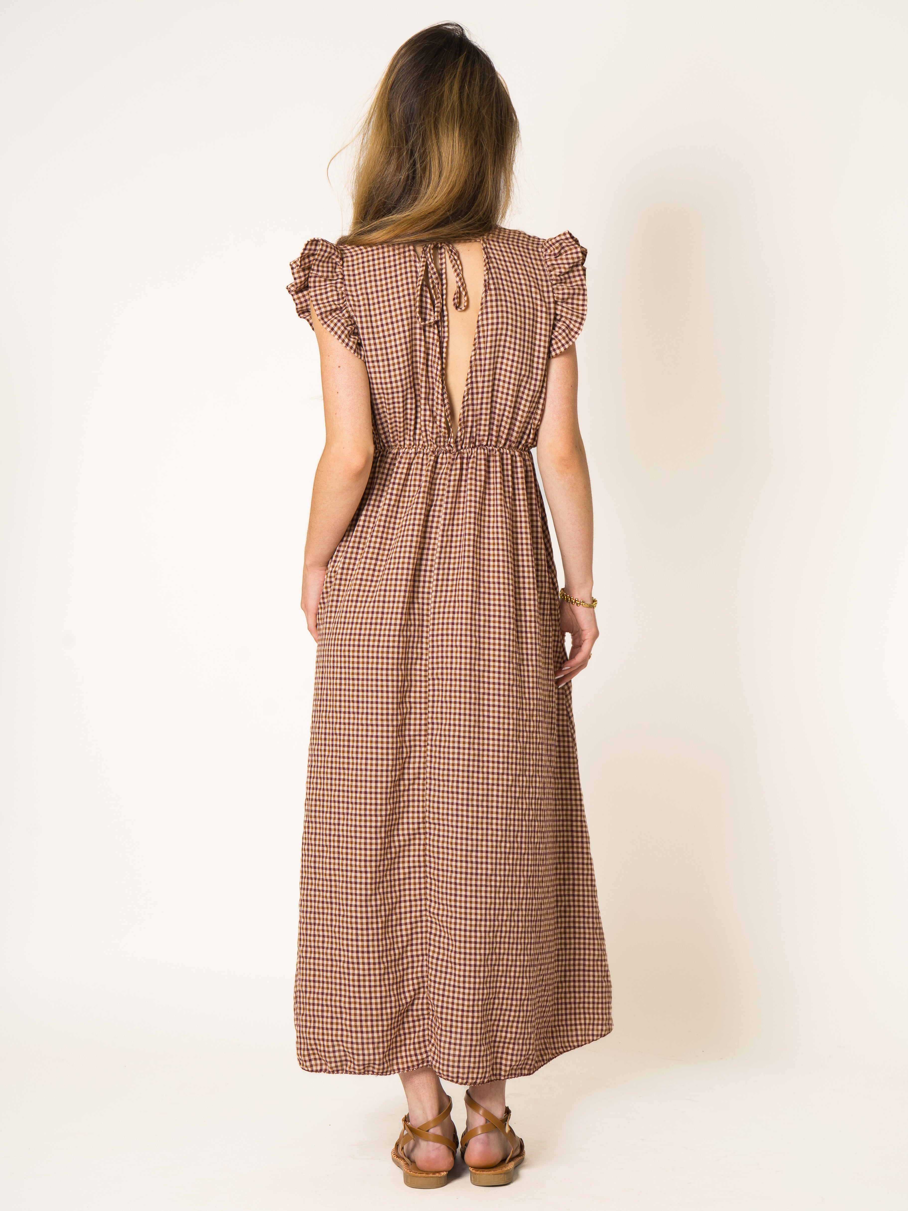 Plaid Cotton Midikleid