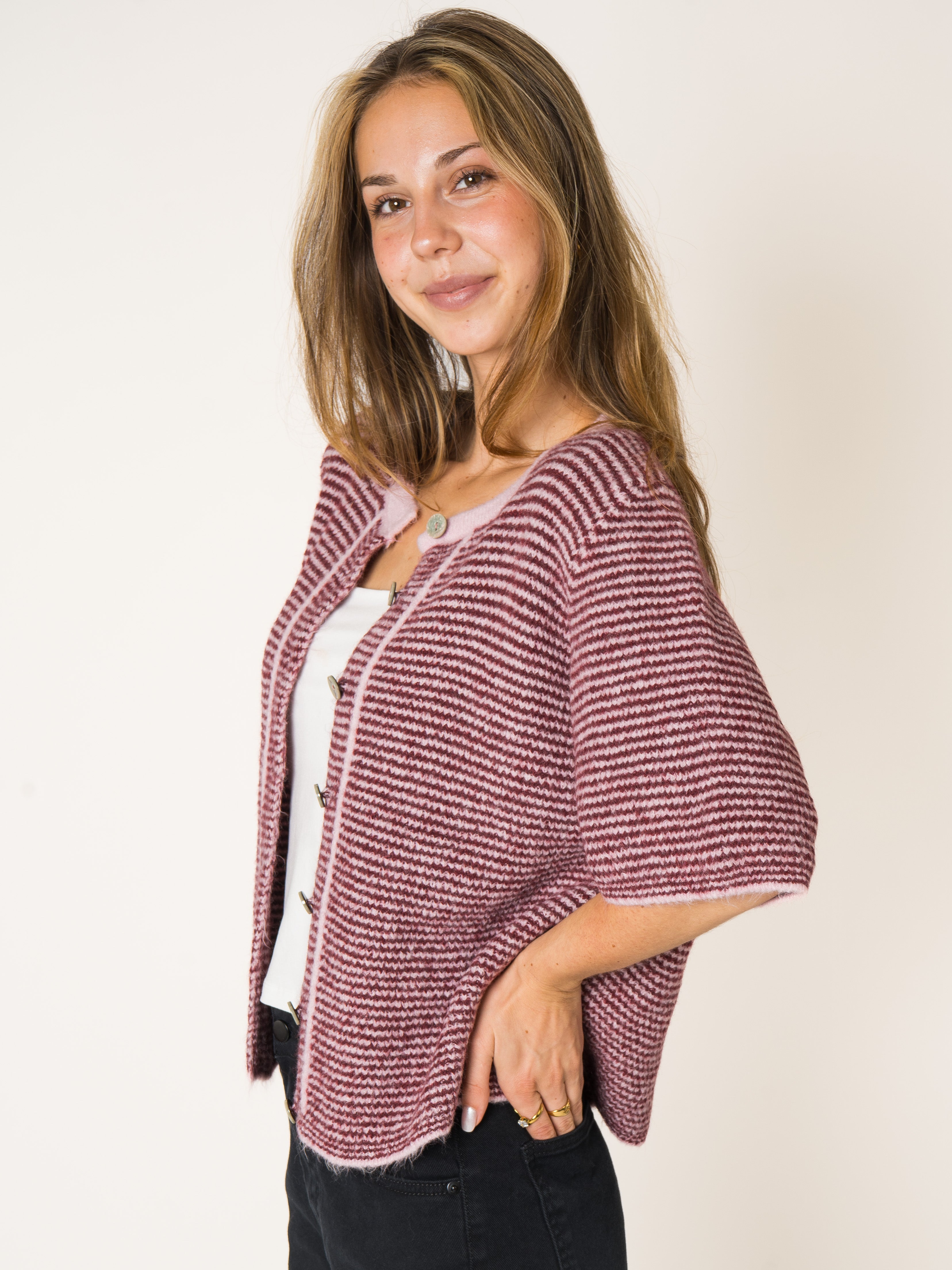 Blush Stripe Knit Shirt