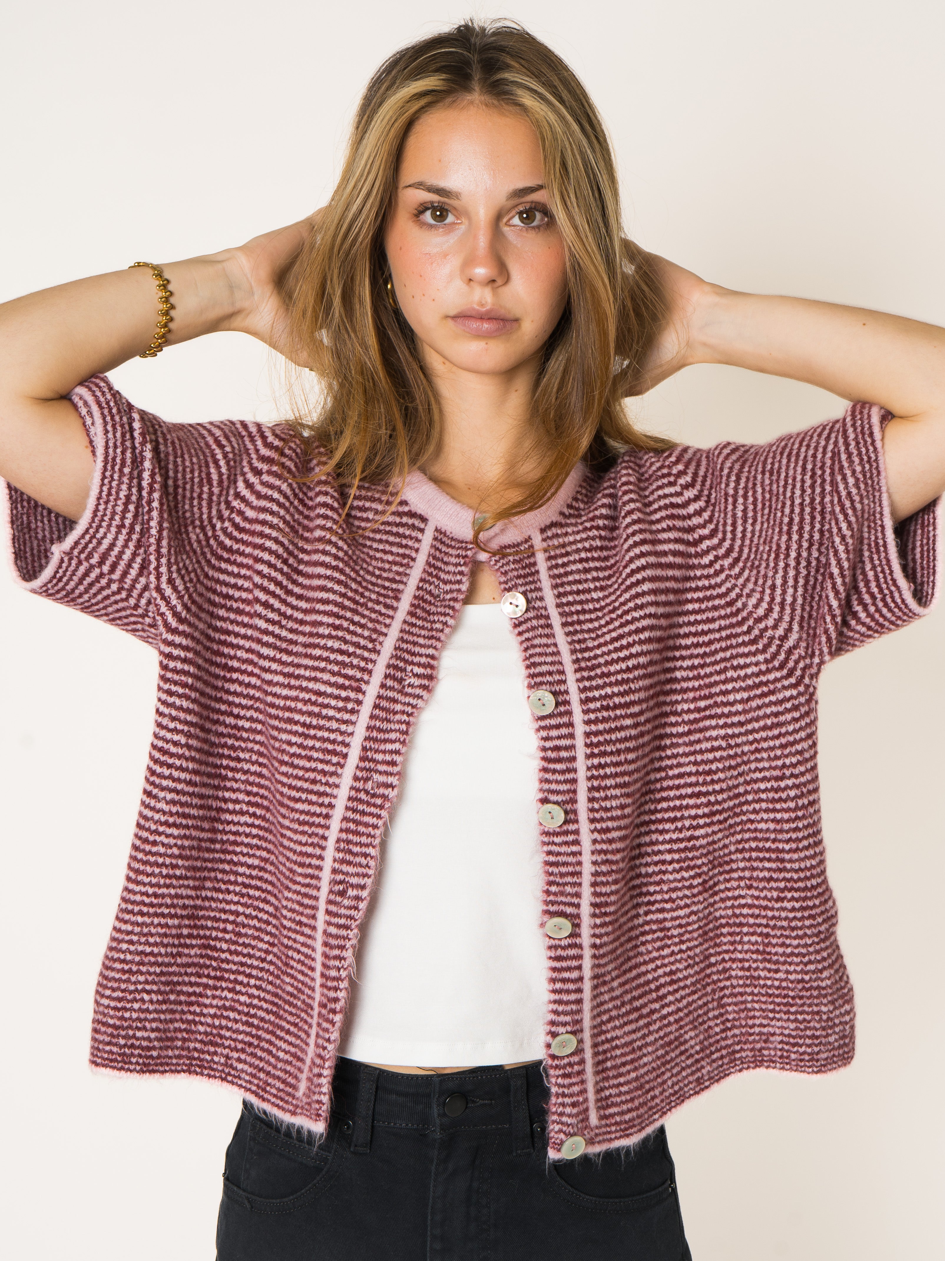 Blush Stripe Knit Shirt