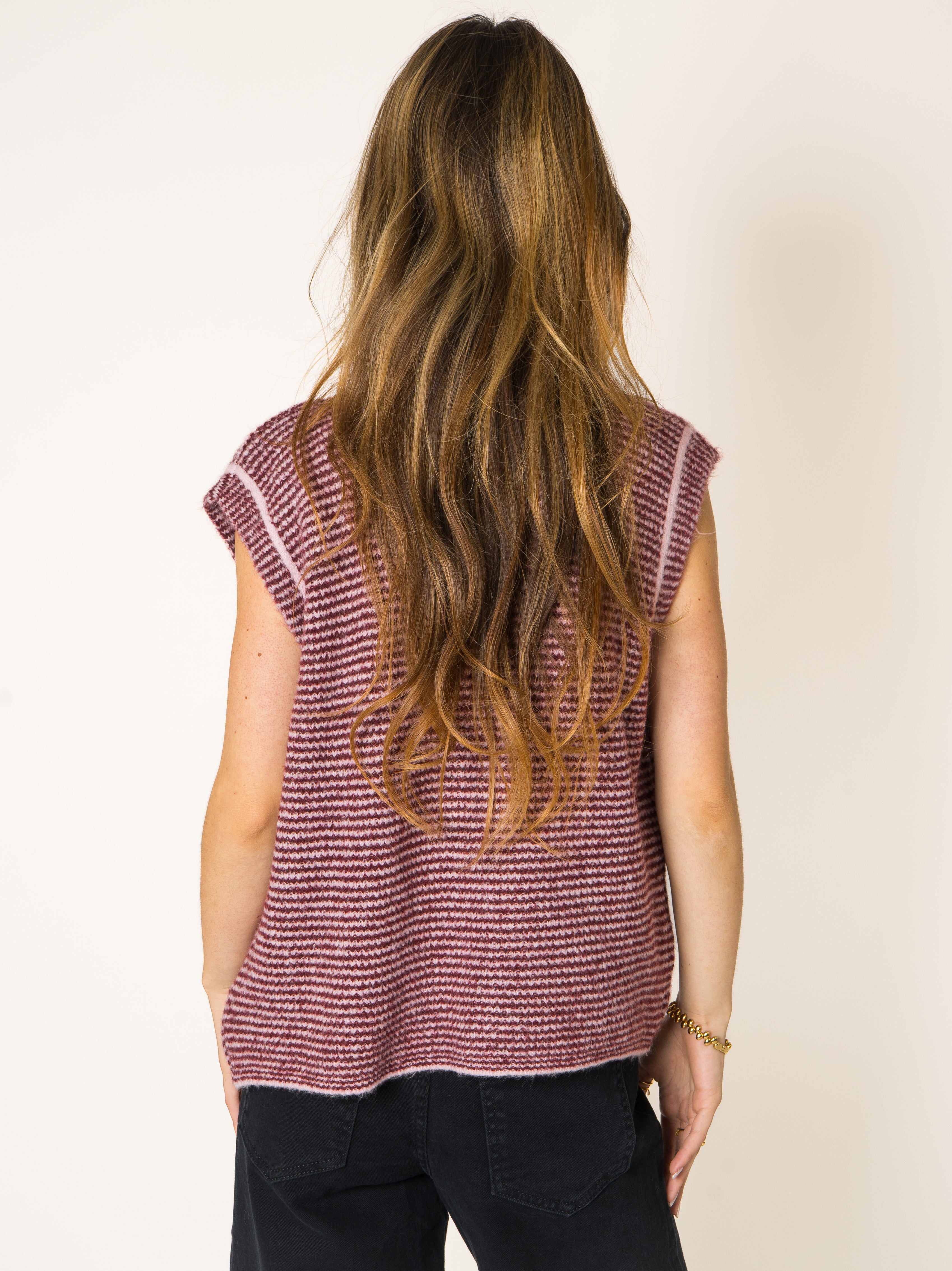 Blush Stripe Knit Vest
