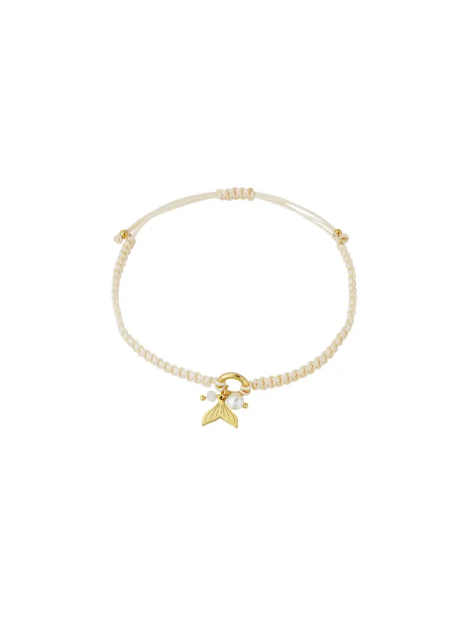 Braided Armband Mermaid - Beige mit Gold