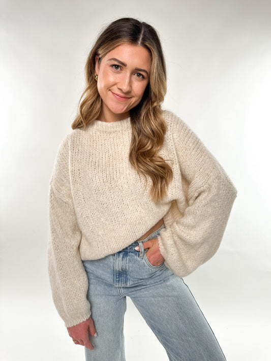 Knit Sweater Big - beige