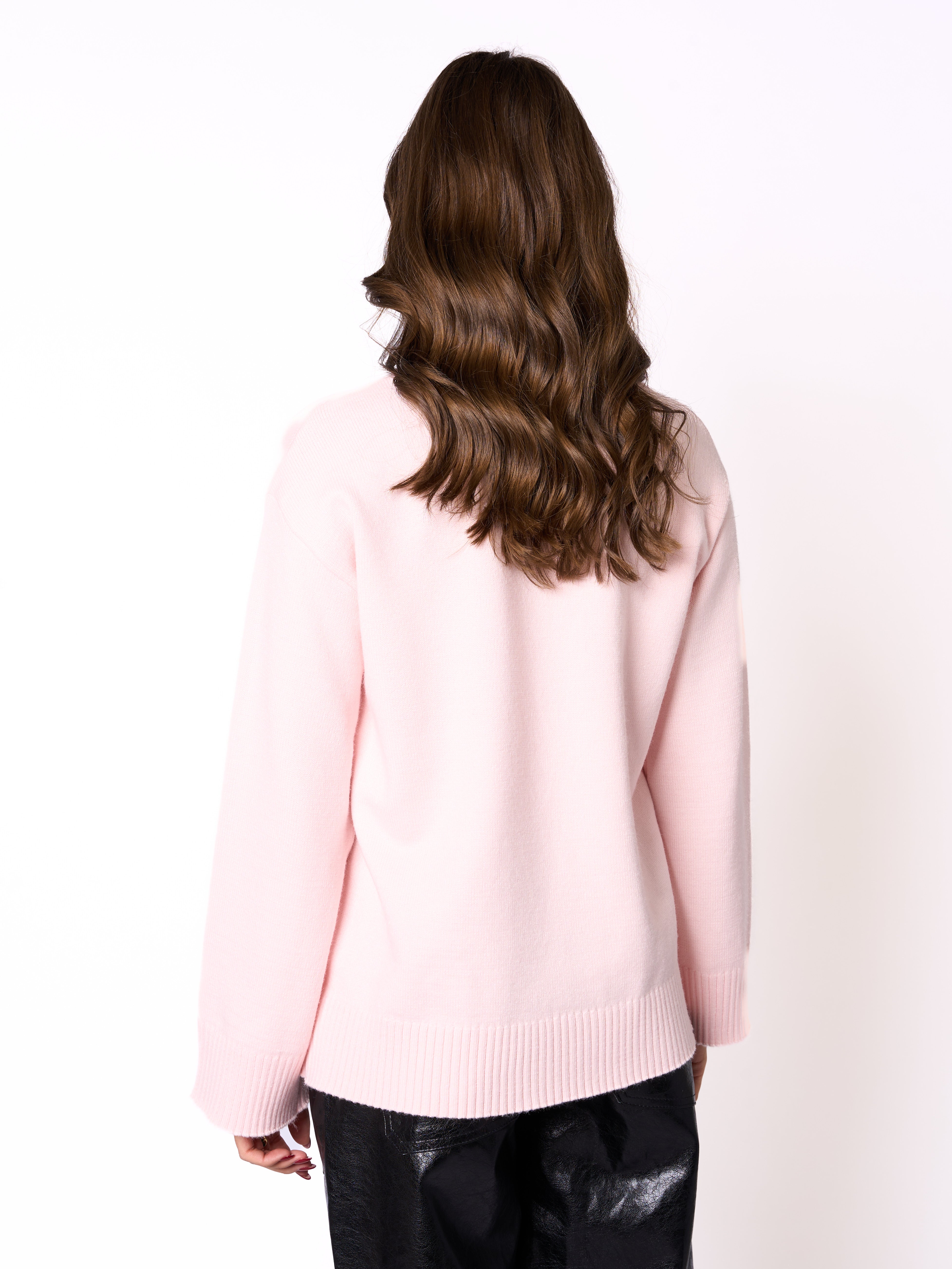 Basic Feinstrick Sweatshirt - Rosa