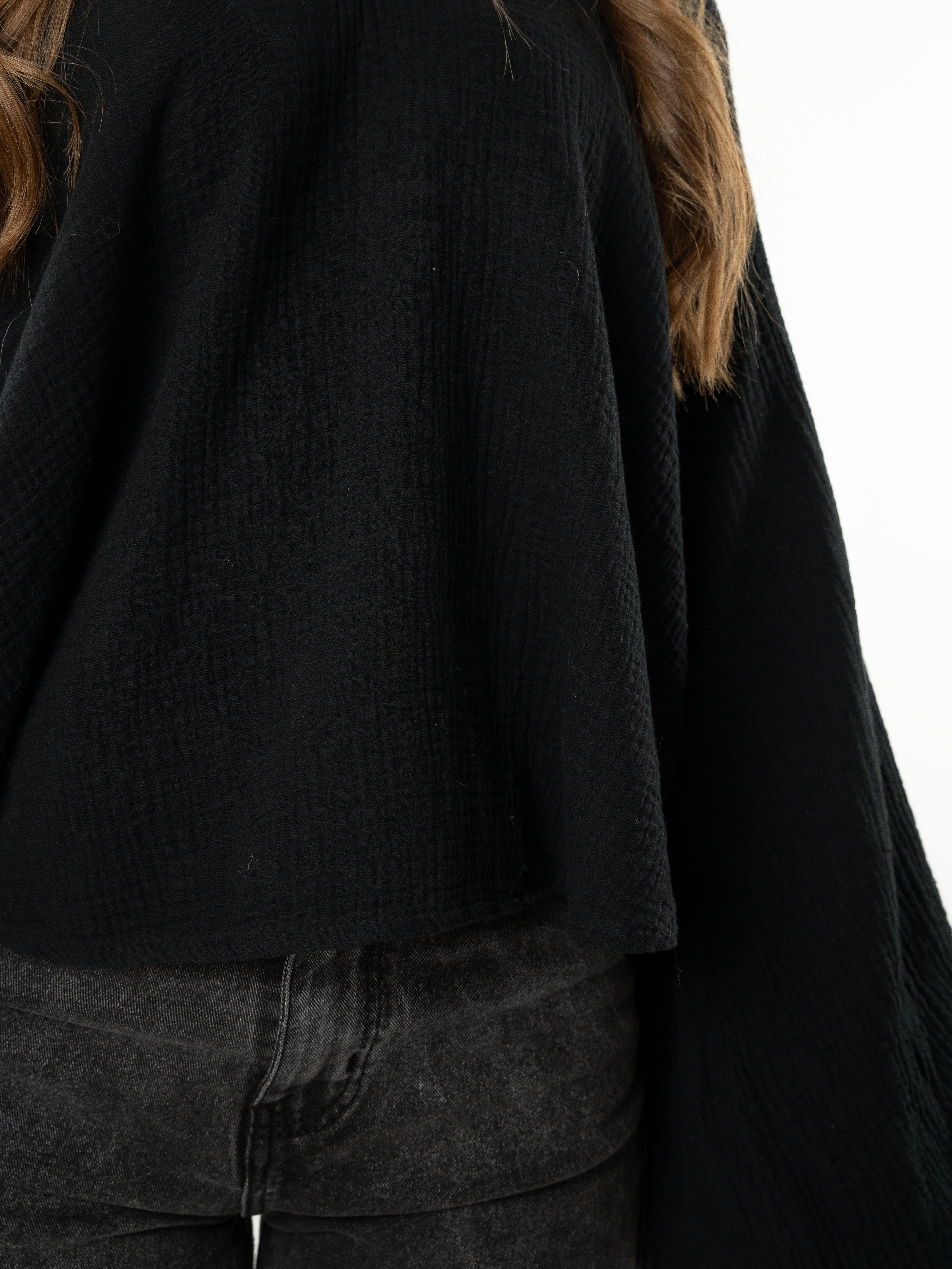 Musselin Bluse Penelope - schwarz