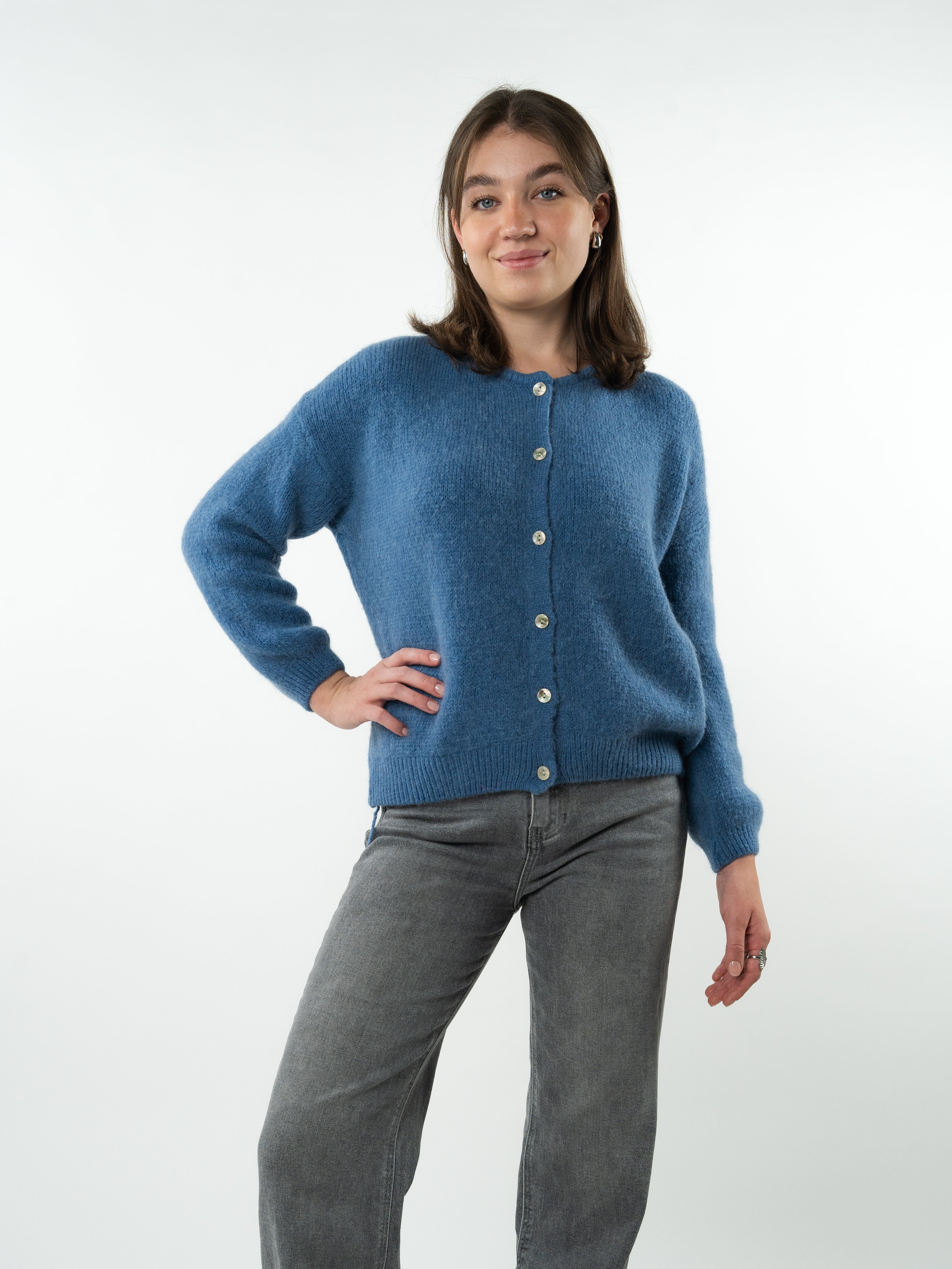 Strickjacke Malin - Taubenblau