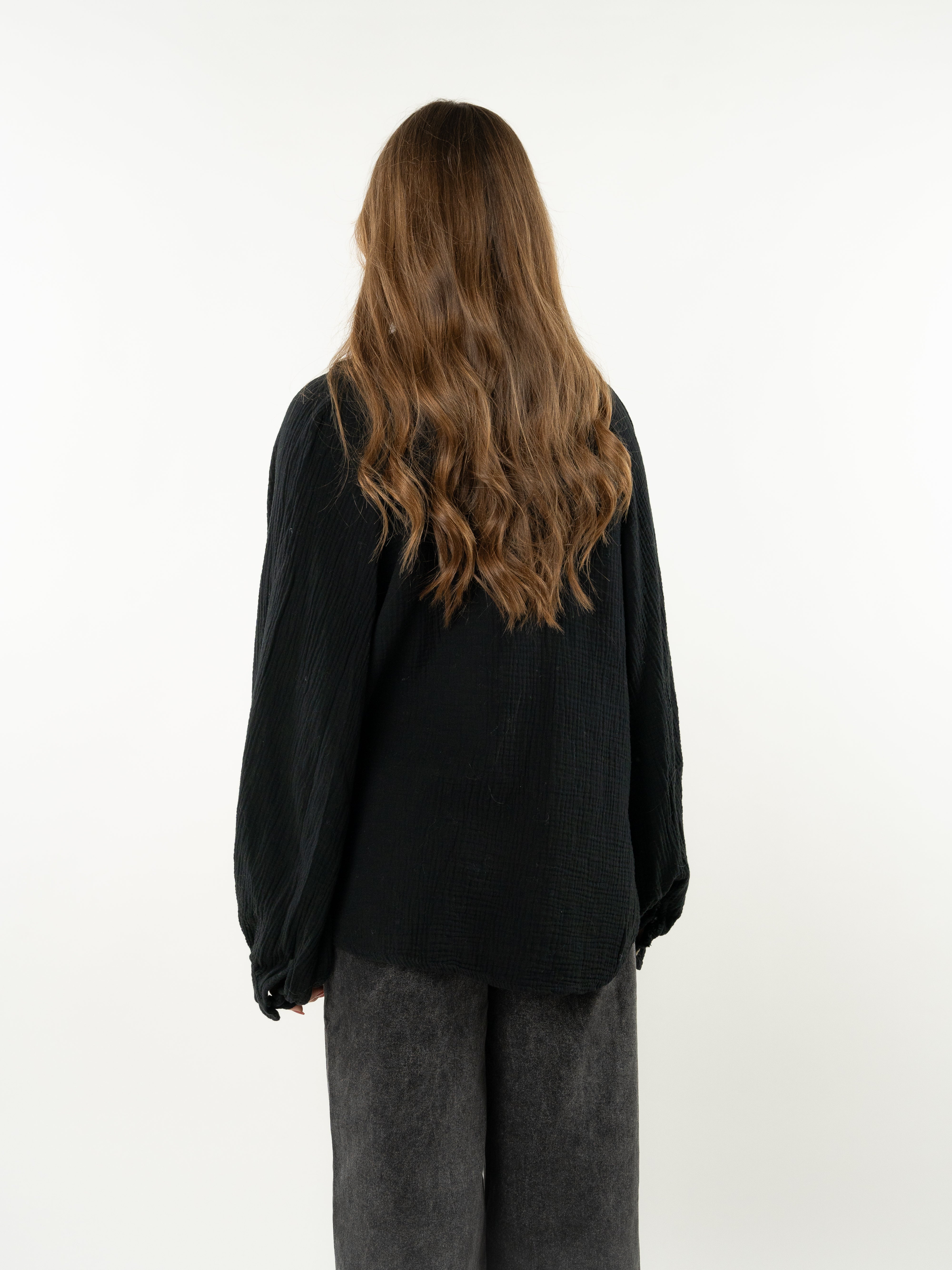 Musselin Bluse Penelope - schwarz