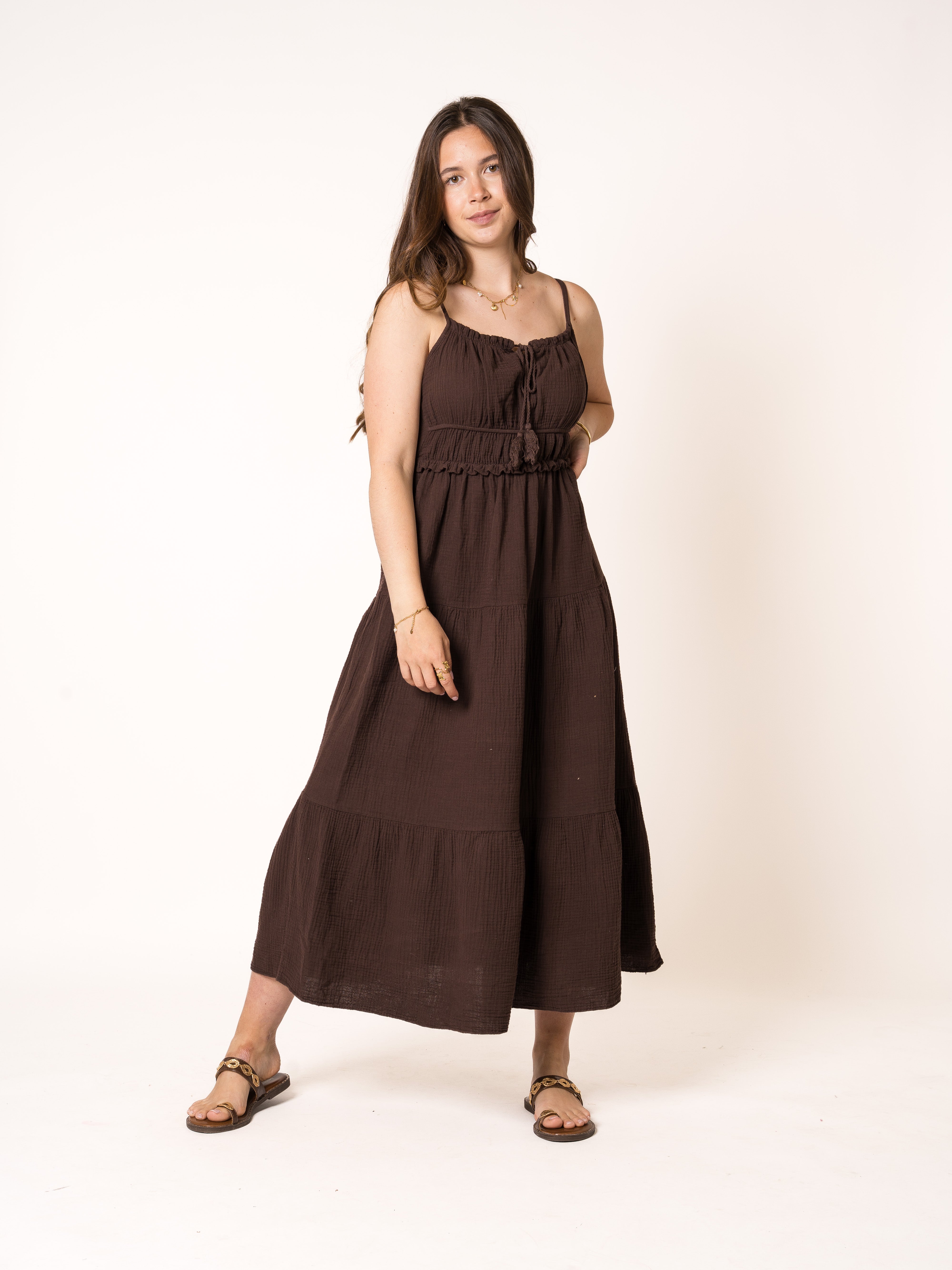 More Is More Musselin Midikleid