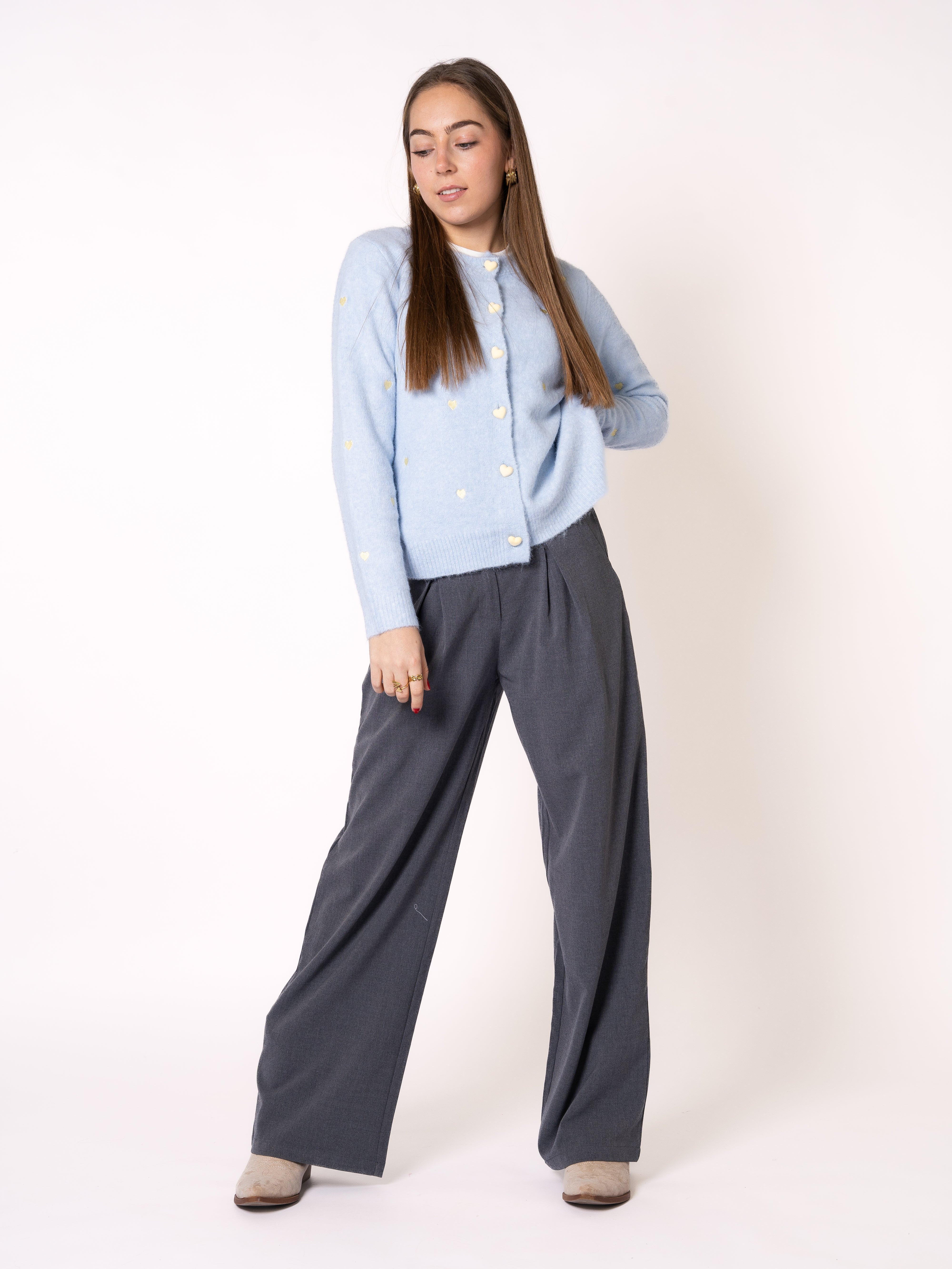 Love Stitches Strickjacke - Blau mit Gelb