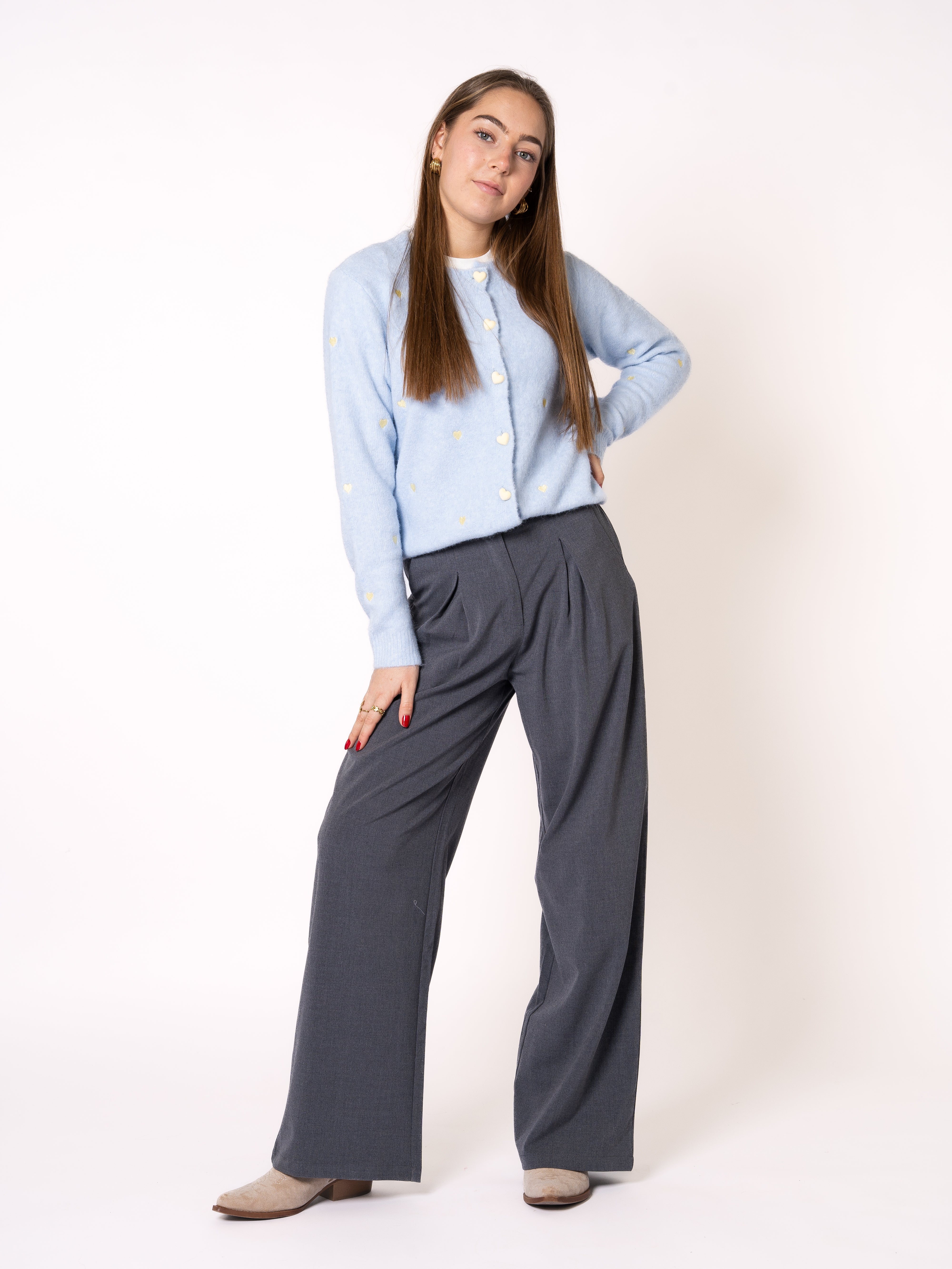 Love Stitches Strickjacke - Blau mit Gelb