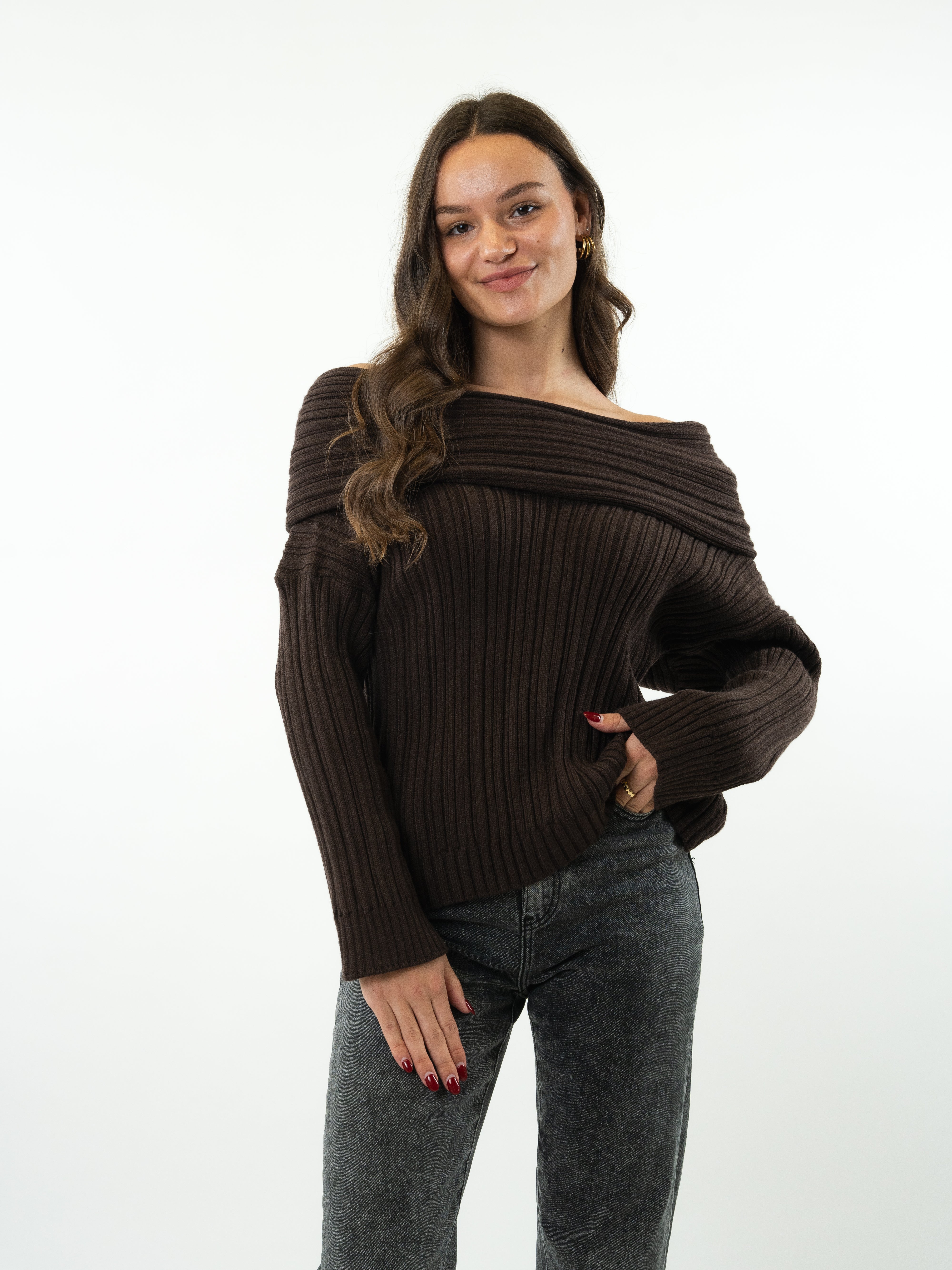 Off-Shoulder Pullover Madison - Chocolate