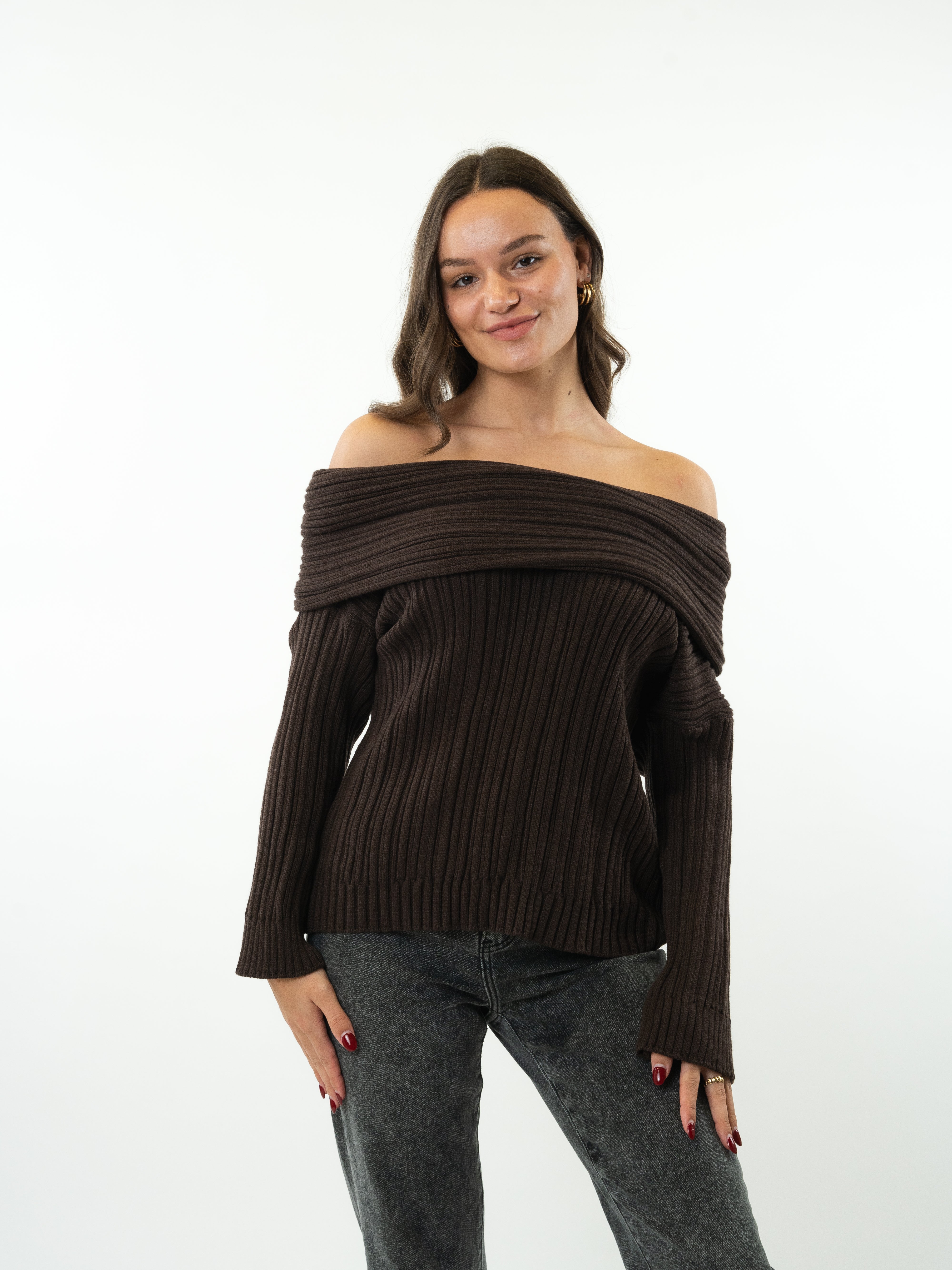 Off-Shoulder Pullover Madison - Chocolate
