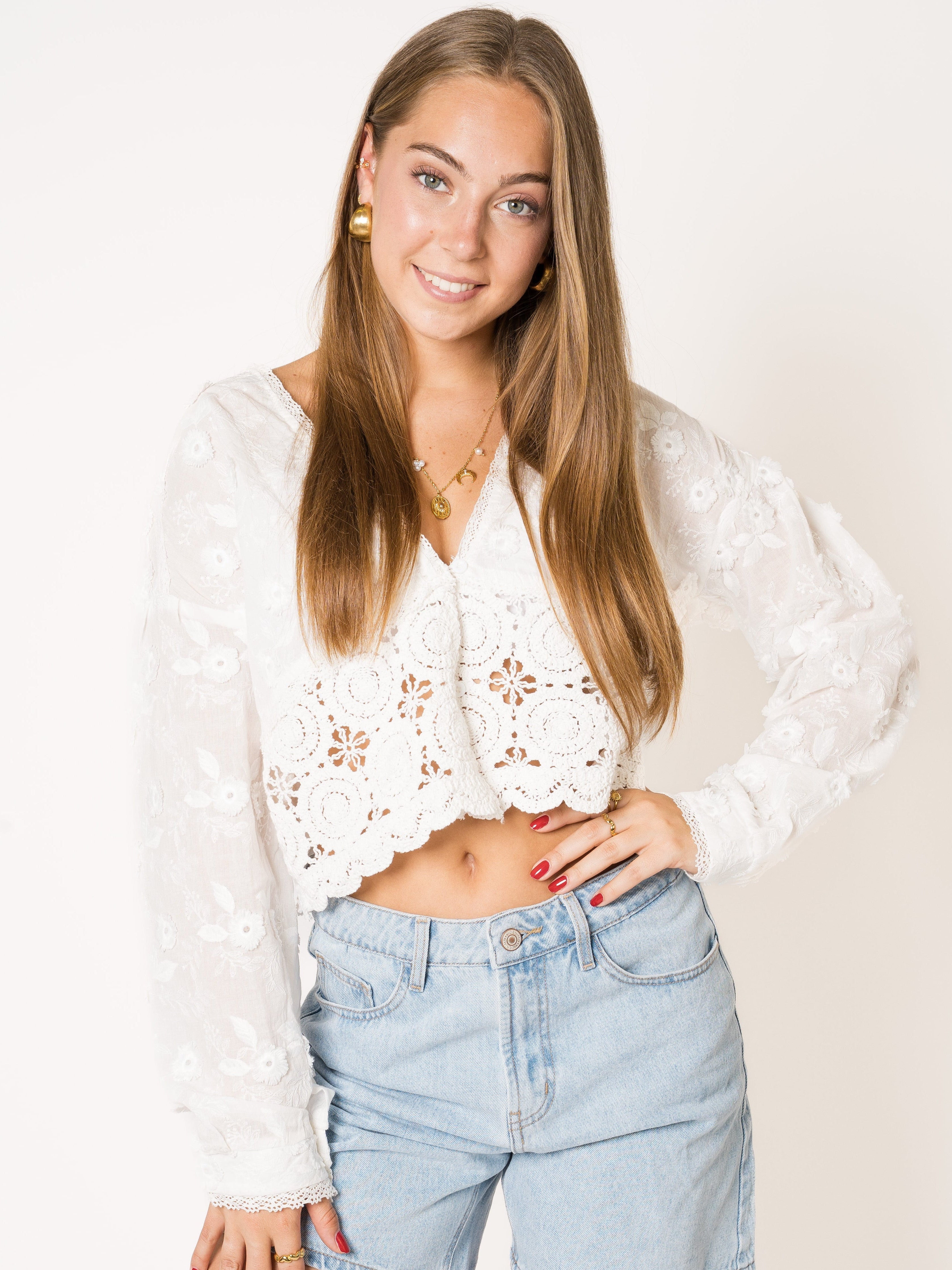 Vitamin Flower Cotton Bluse