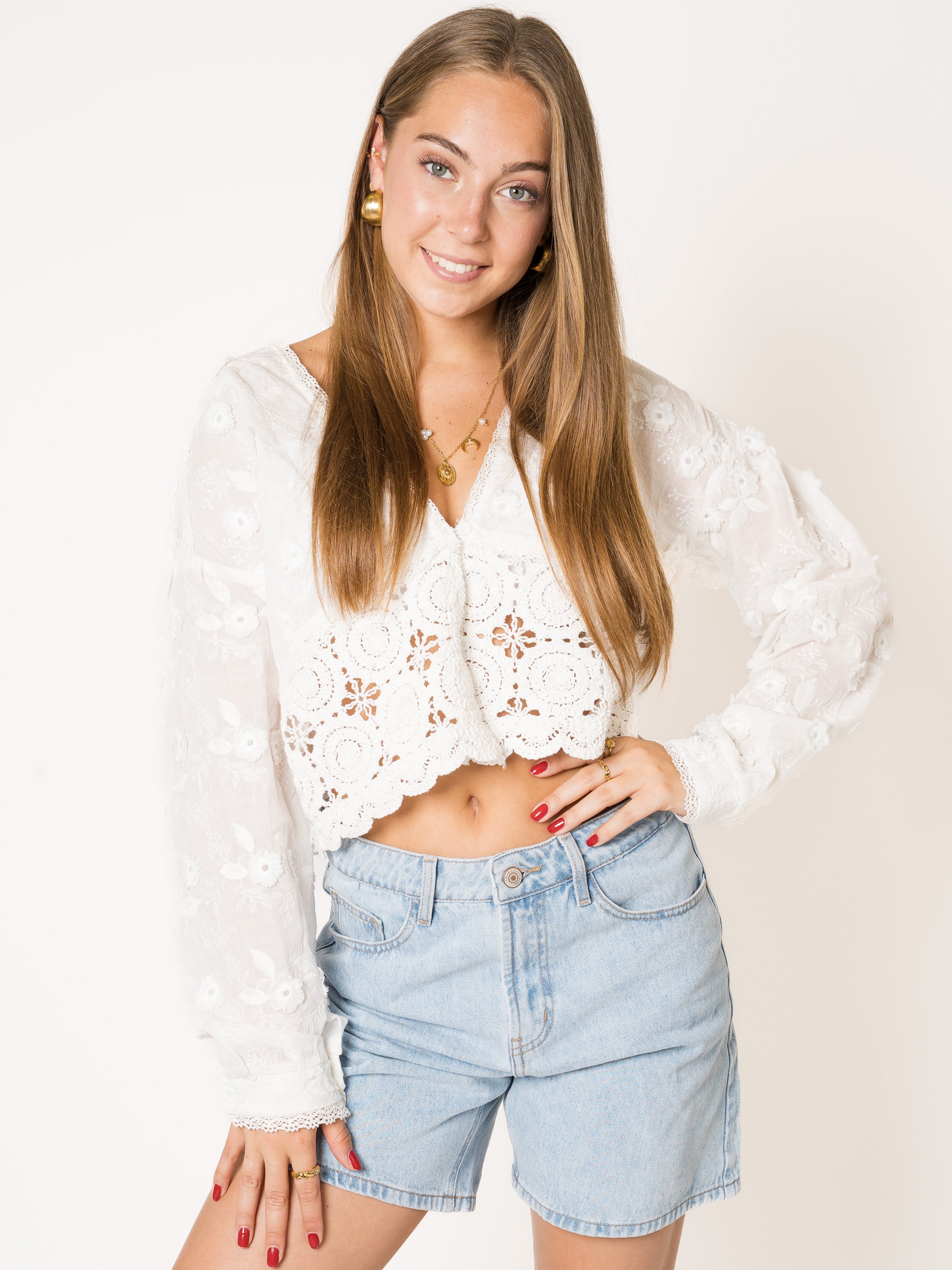 Vitamin Flower Cotton Bluse