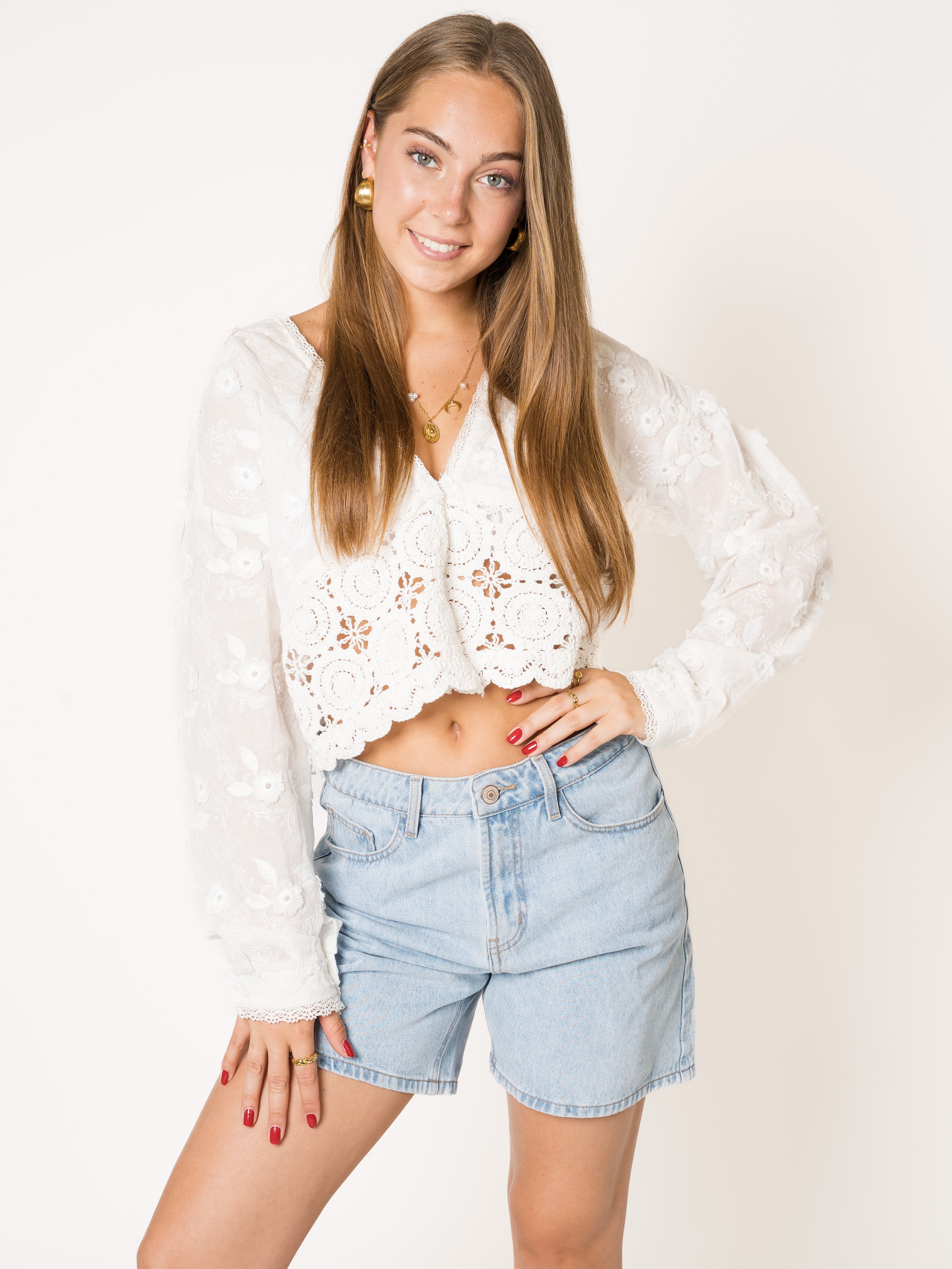 Vitamin Flower Cotton Bluse