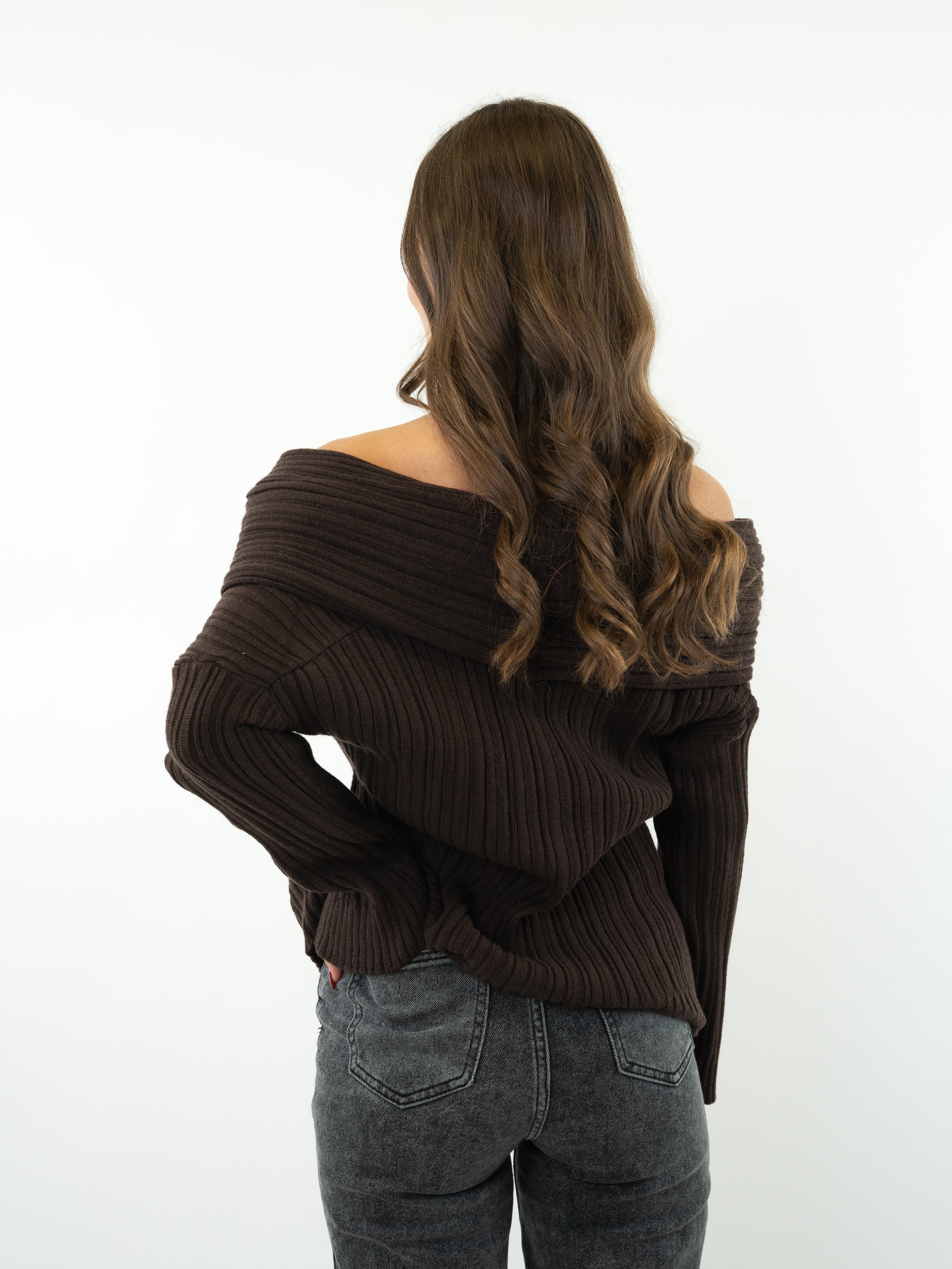 Off-Shoulder Pullover Madison - Chocolate