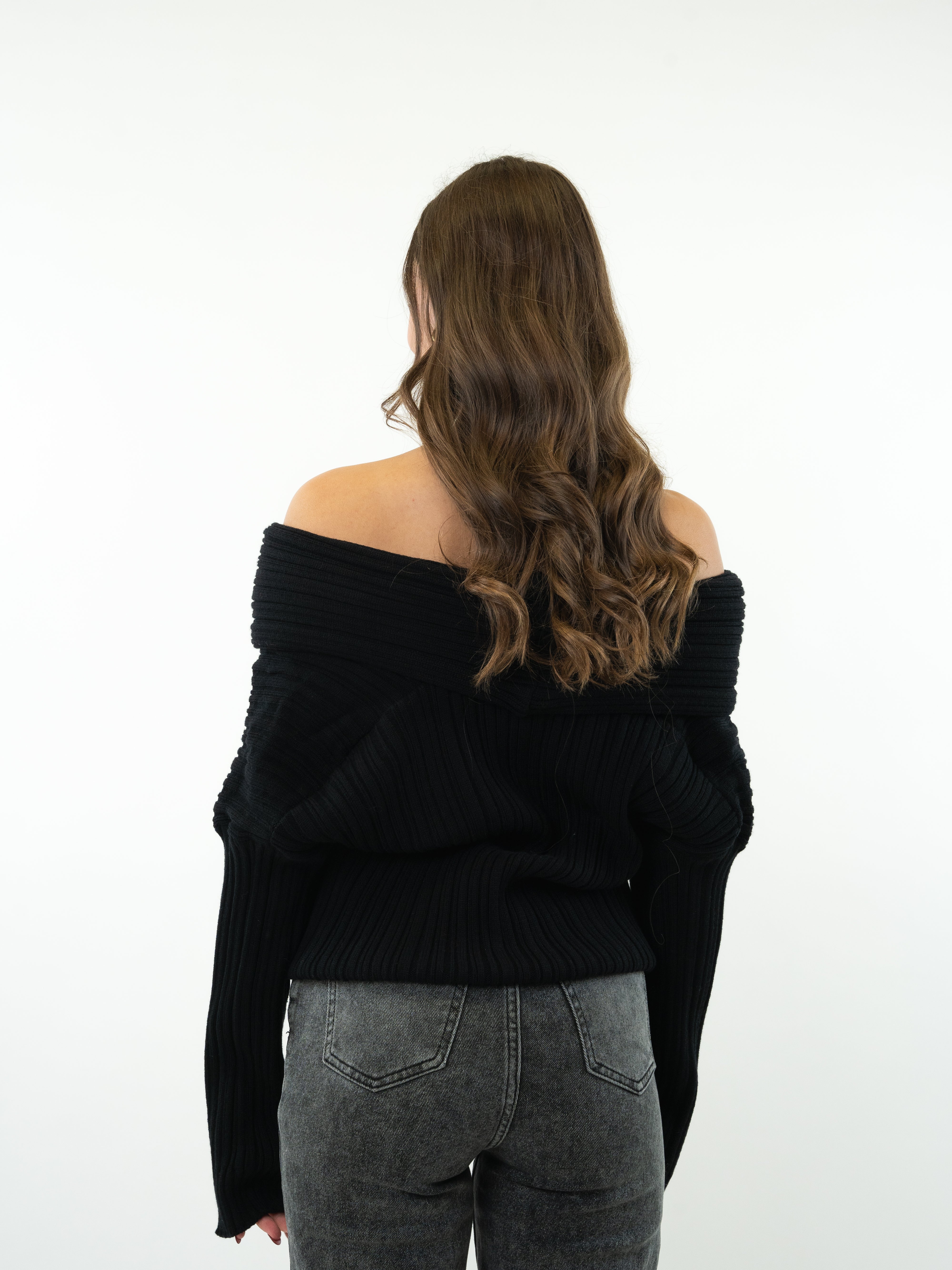 Off-Shoulder Pullover Madison - Schwarz