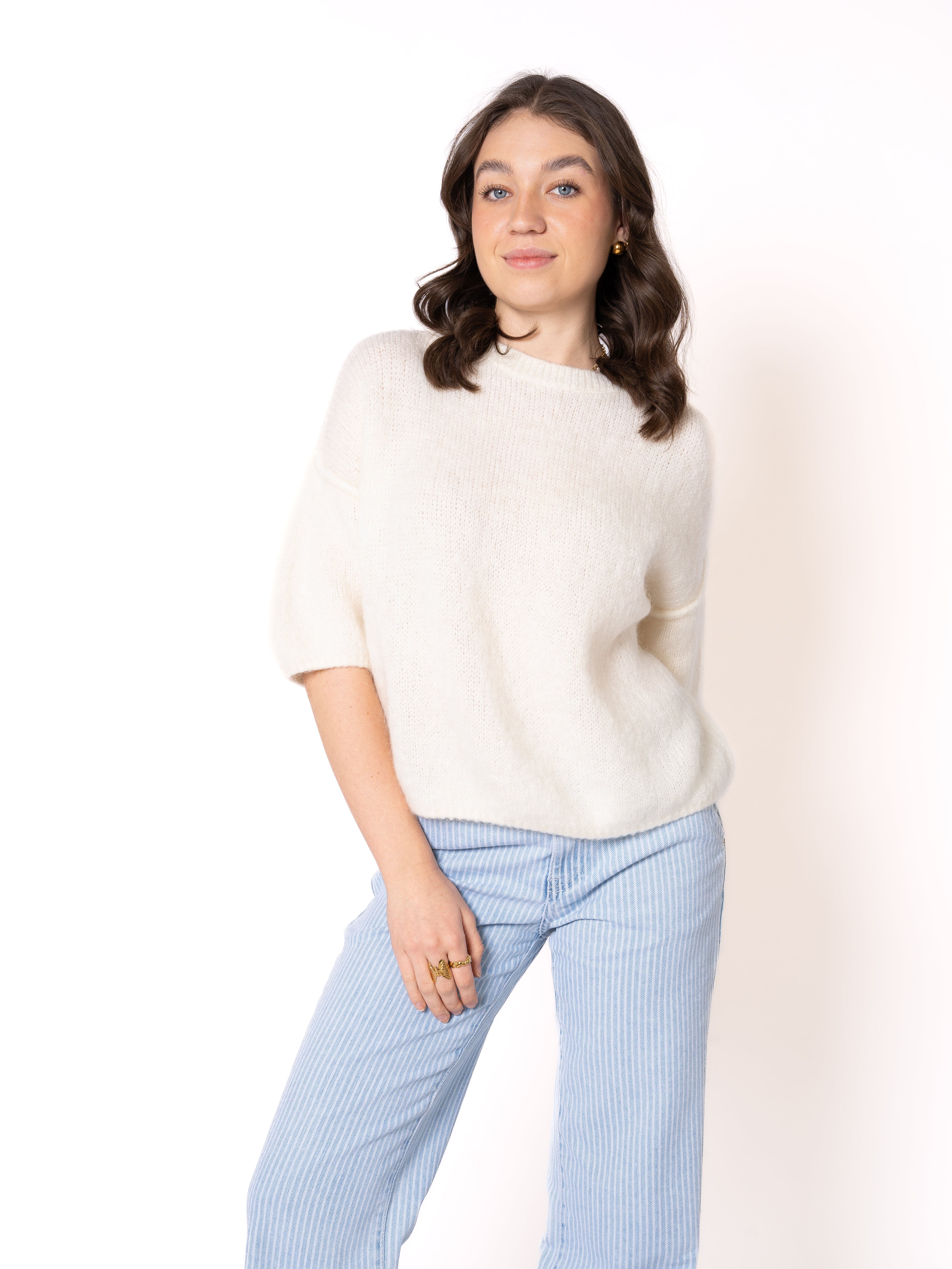 LUCKY DEAL 1114 Headed North Strickshirt - Weiß - vom Umtausch ausgeschlossen -