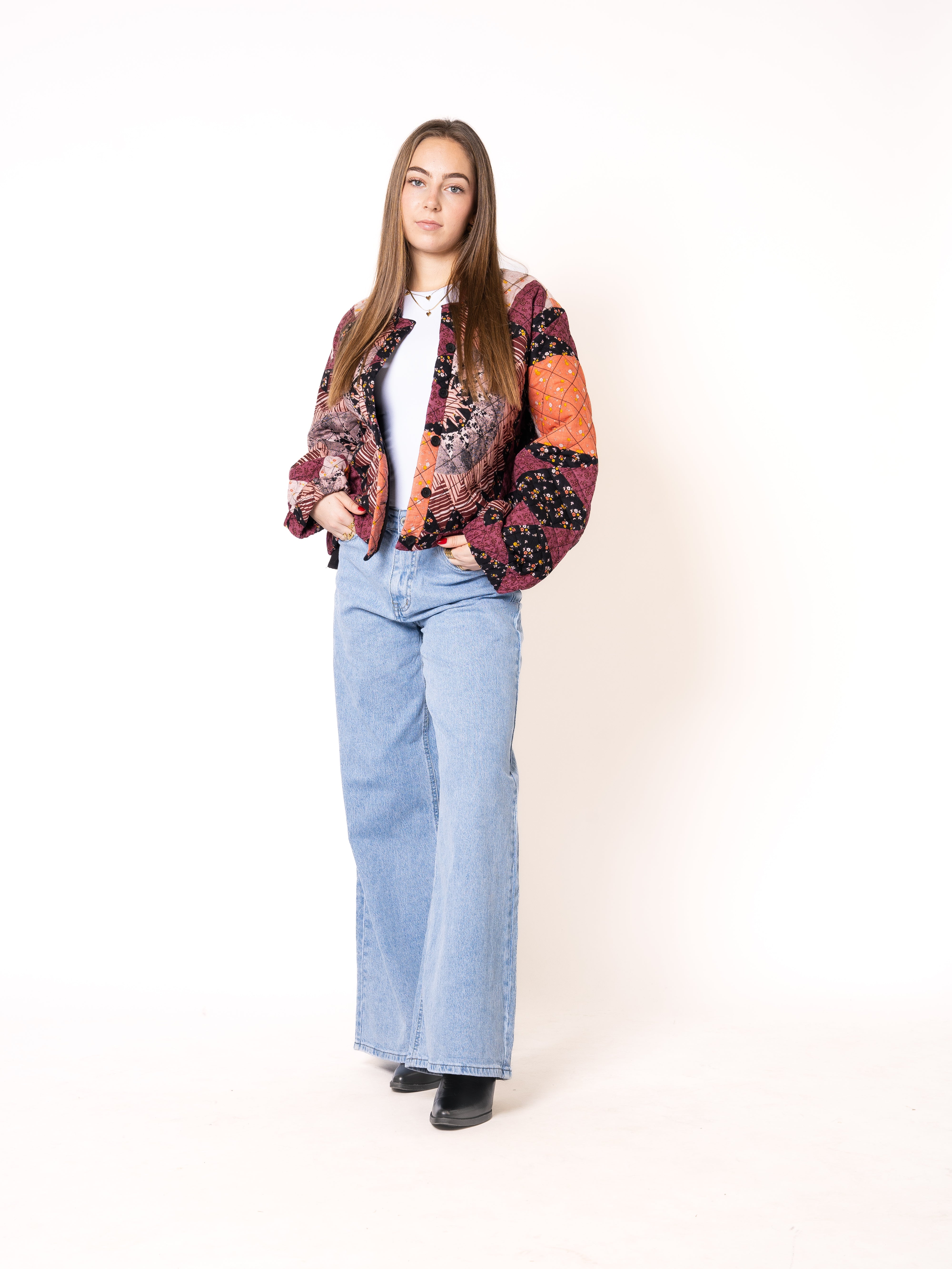Morning Sun Boho Stepp Bomber - Bordeaux