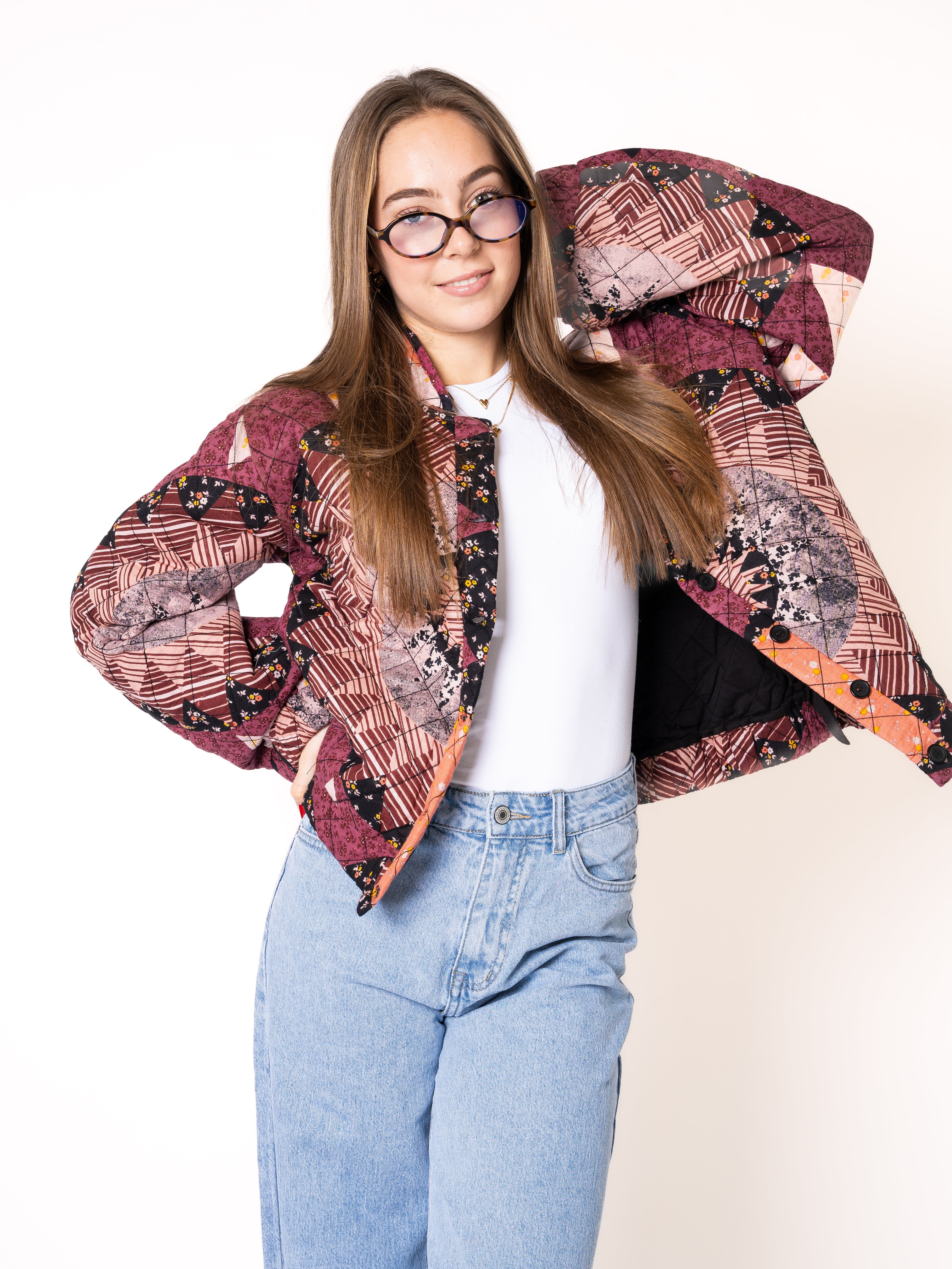 Morning Sun Boho Stepp Bomber - Bordeaux