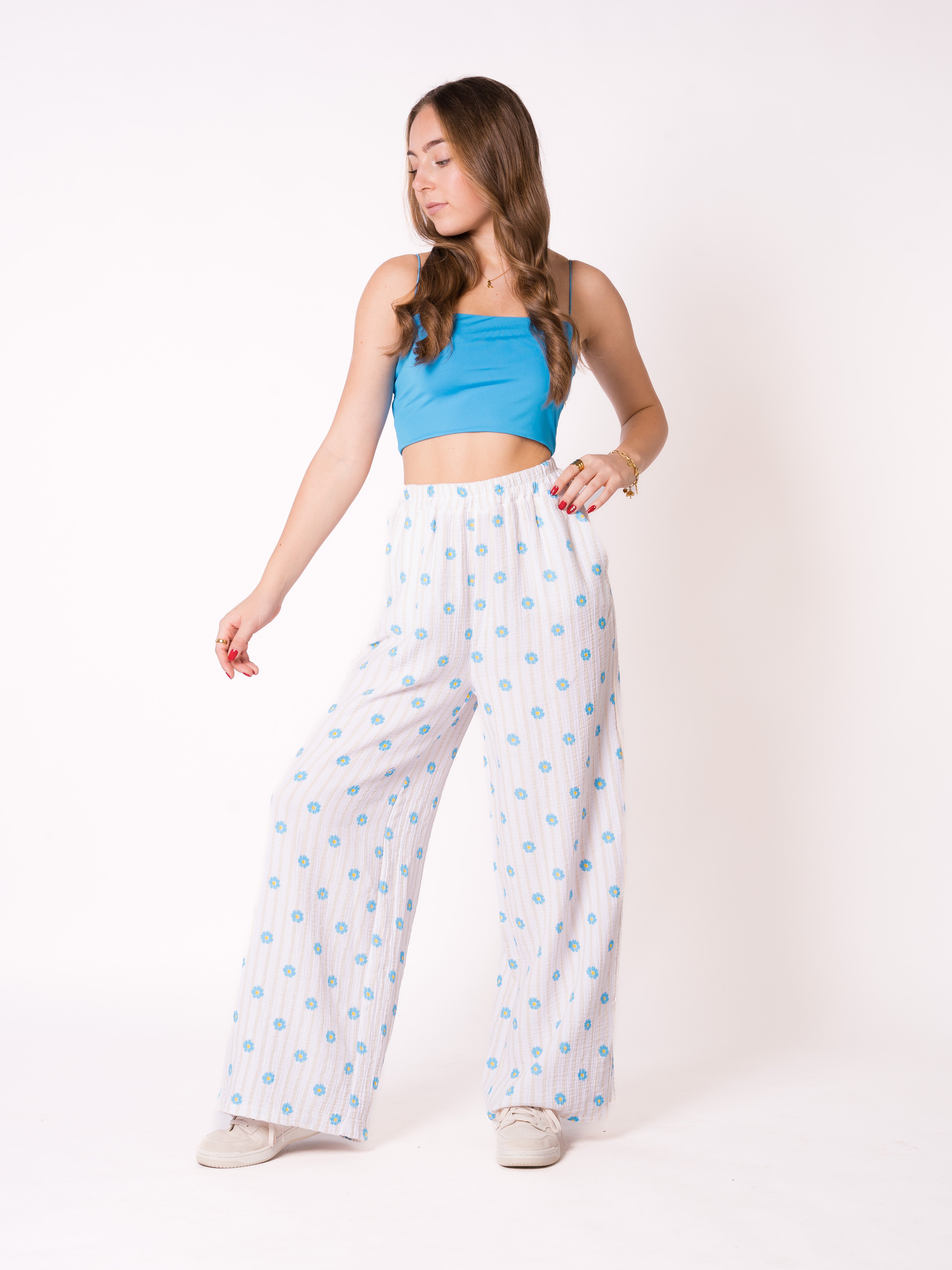 Musselinhose Medium Flower - Creme