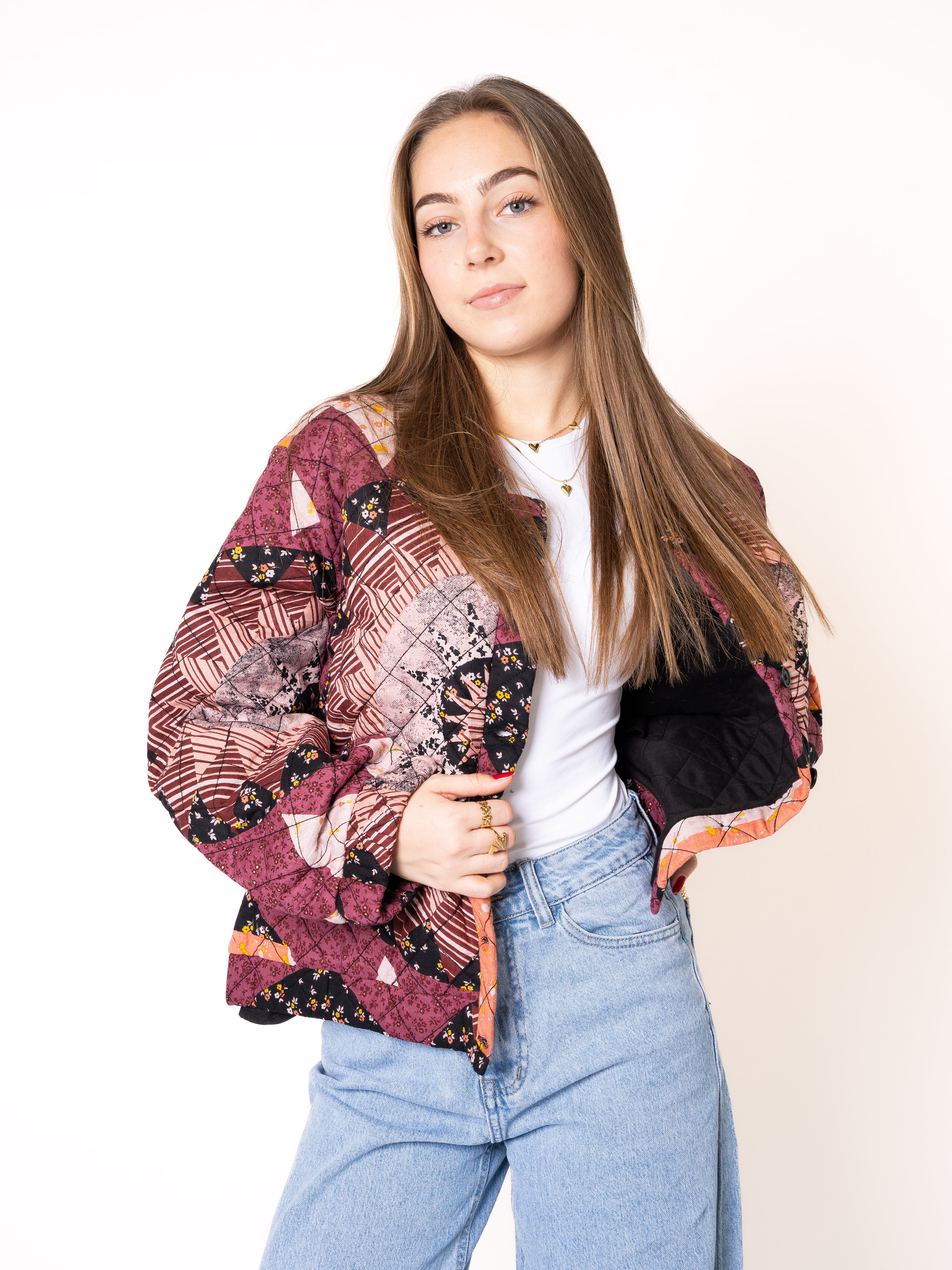 Morning Sun Boho Stepp Bomber - Bordeaux